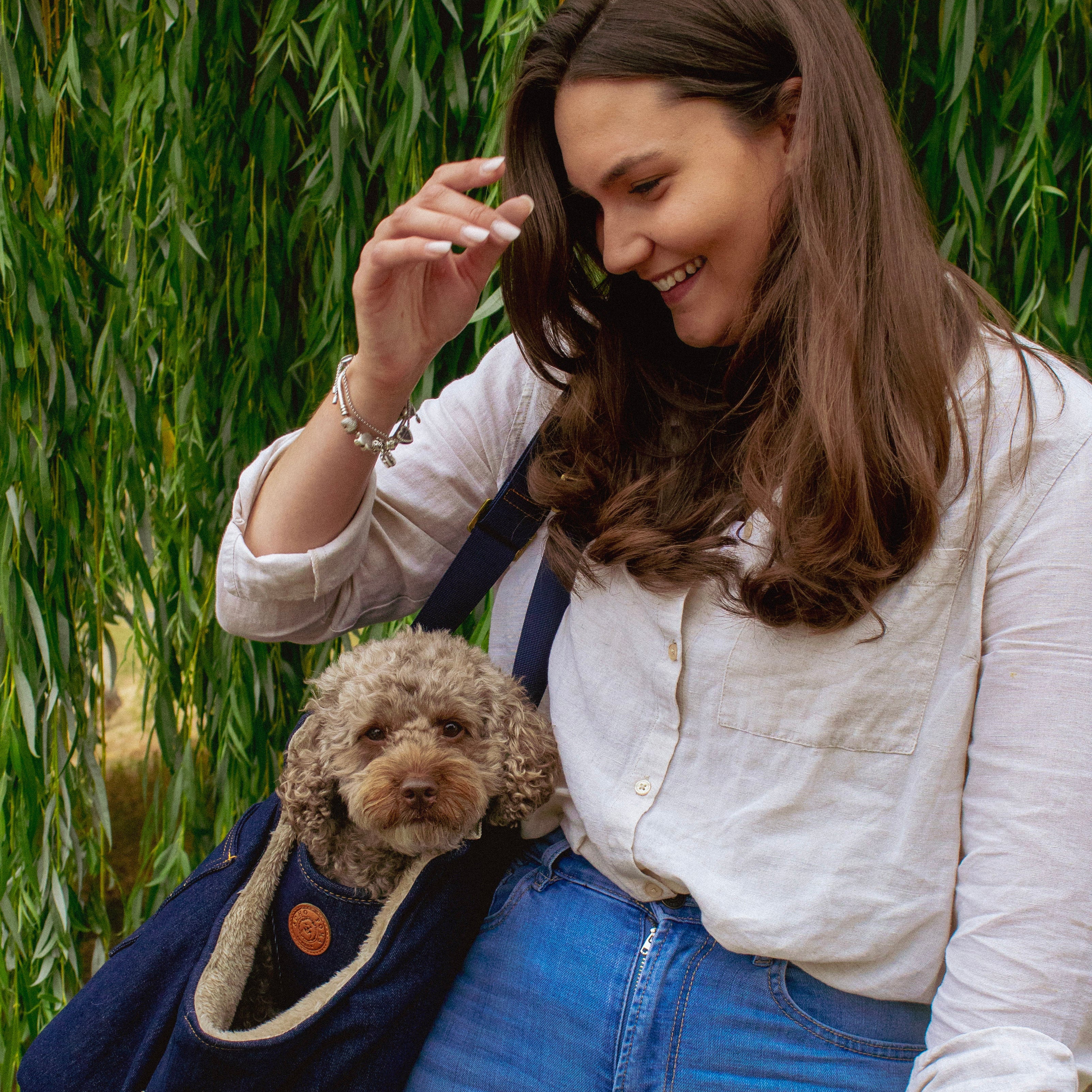 Soho Poms Luxury Frith Denim Dog Carrier - Urban Edge