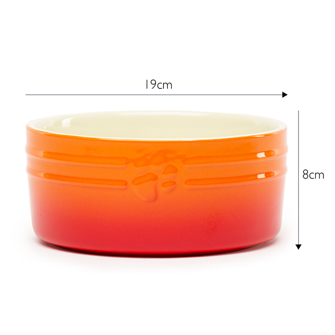 Scruffs Ceramic Ombre Pet Food Bowl - Orange