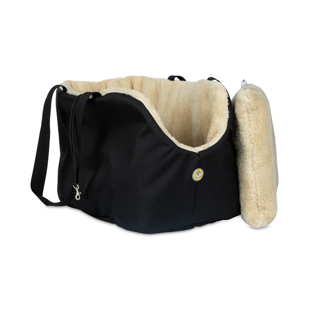 Soho Poms Rainy Bear Luxus Hundetragetasche in Schwarz und Beige