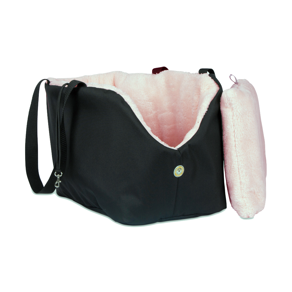 Soho Poms Luxury Rainy Bear Hundetragetasche Schwarz und Rosa