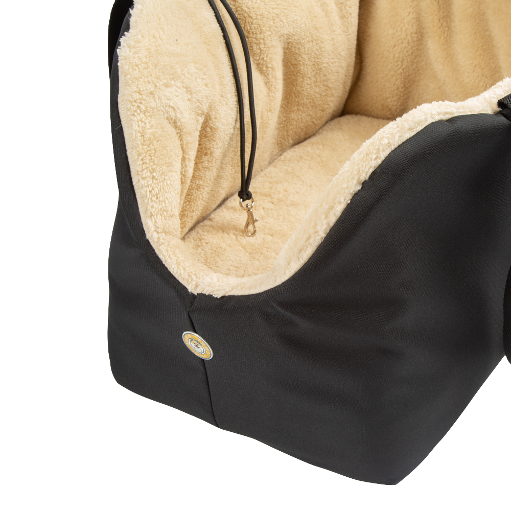 Soho Poms Rainy Bear Luxus Hundetragetasche in Schwarz und Beige
