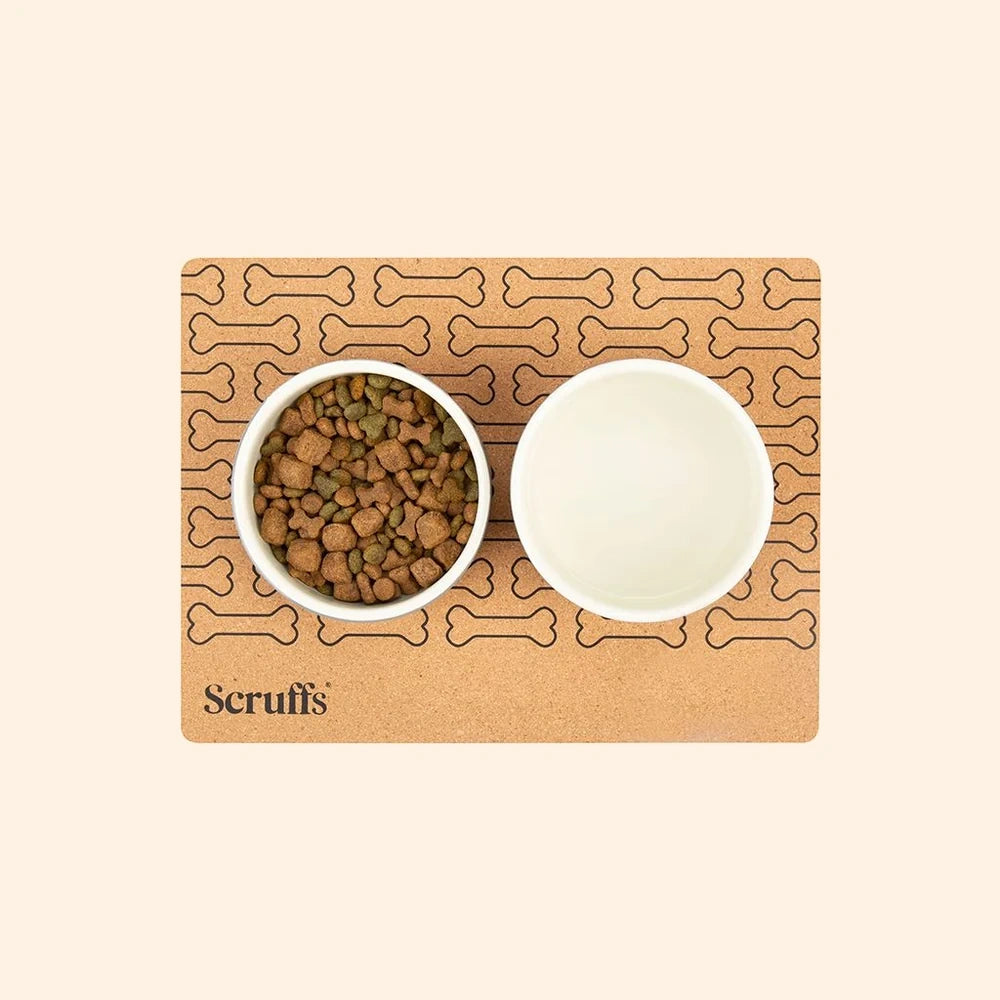 Cork Pet Placemat 40 x 30cm - Bone Print