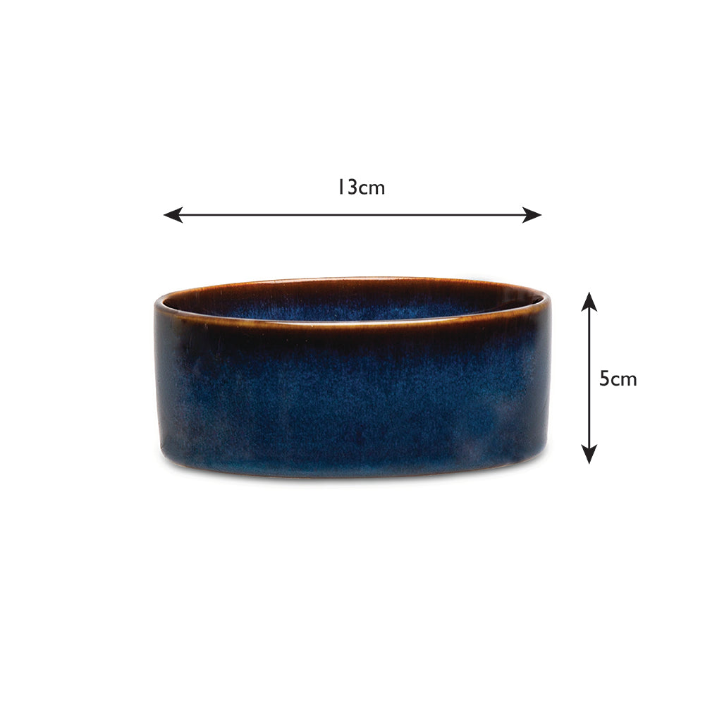 Reactive Glaze Dog Food Bowl - Midnight Blue