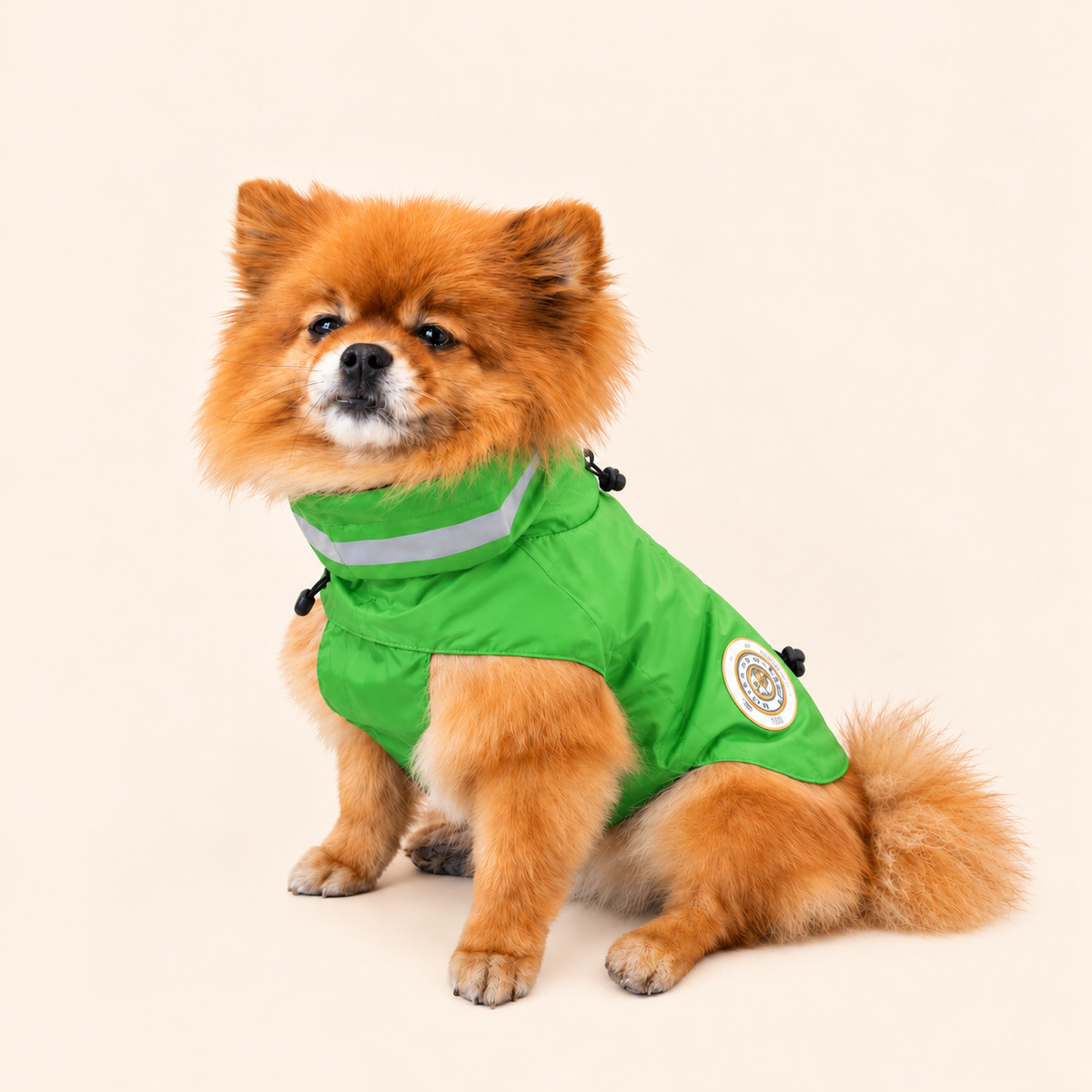 Soho Poms Lightweight Waterproof Rain Jacket - Lime Green
