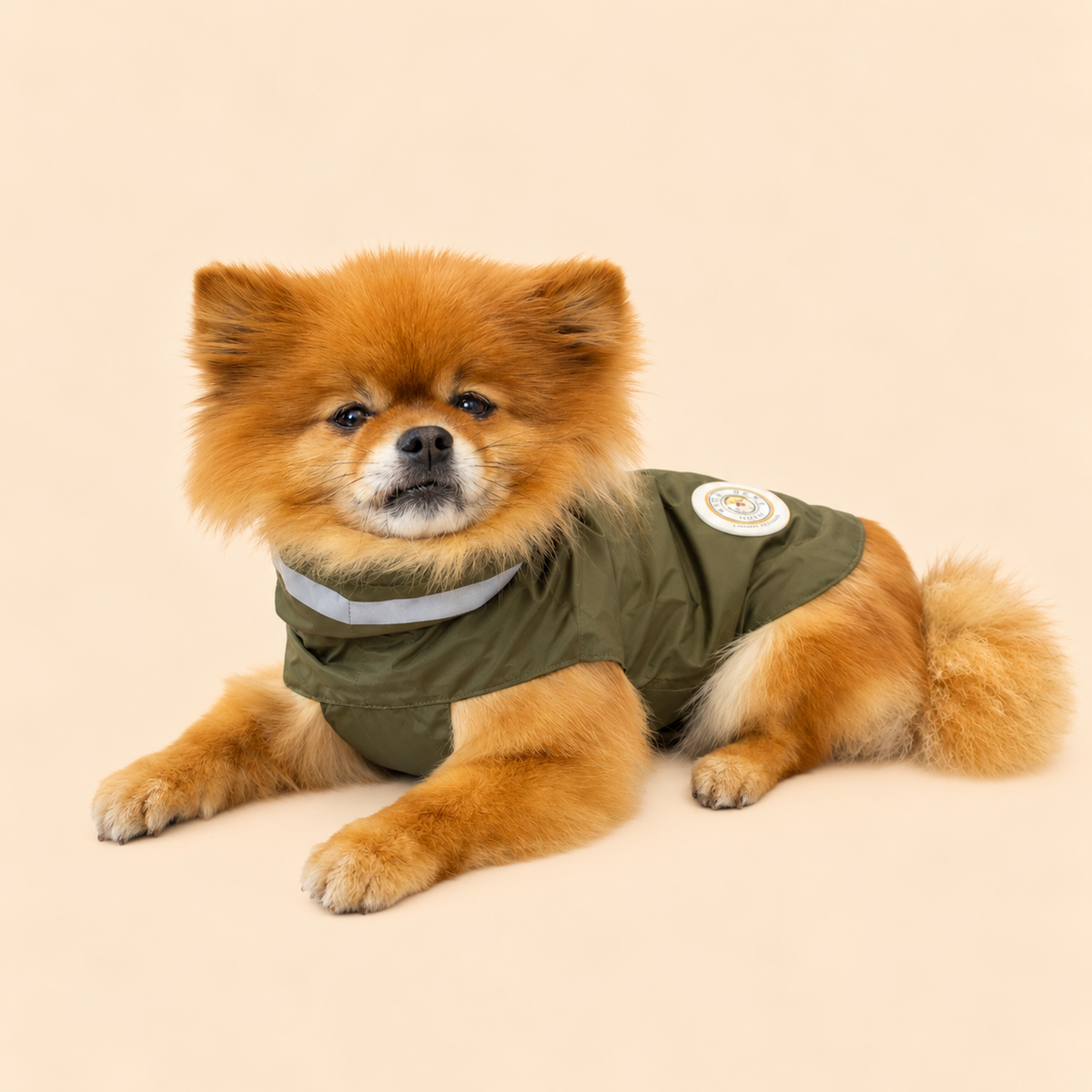 Soho Poms Lightweight Waterproof Rain Jacket - Khaki Green
