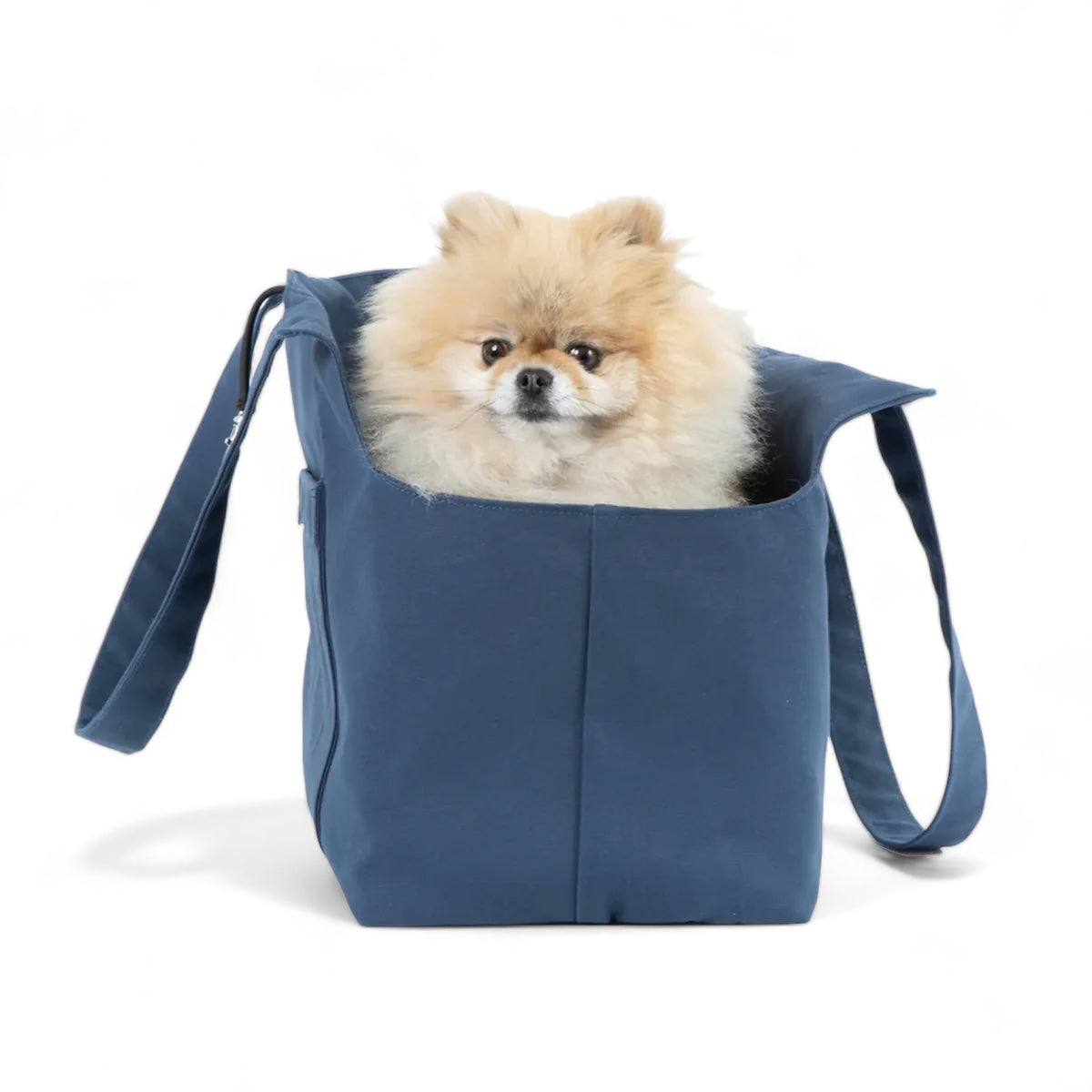 Rainy Poms Waxed Cotton Dog Carrier in Navy by Soho Poms