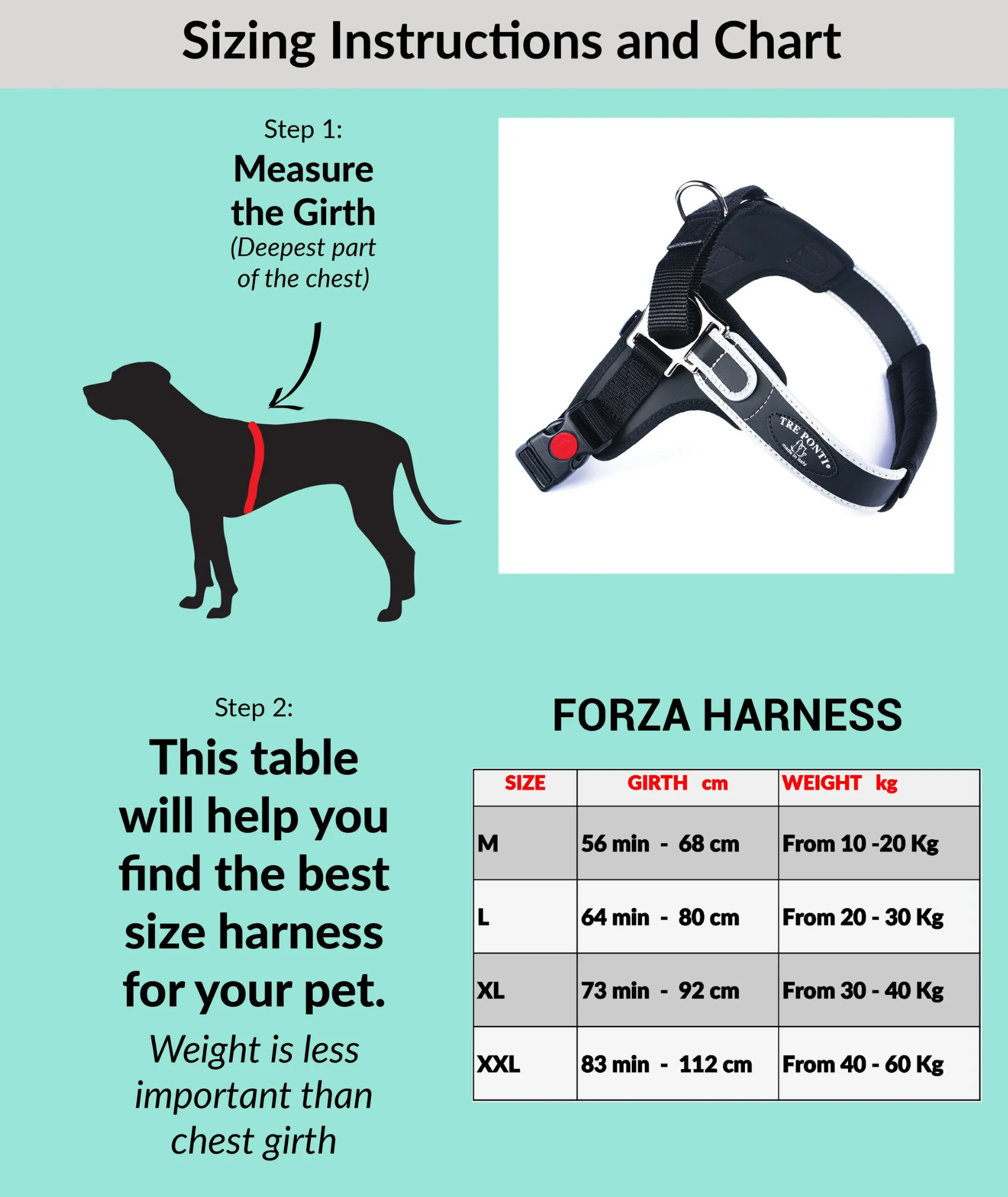 Tre Ponti Forza Anti-Pull Black Harness
