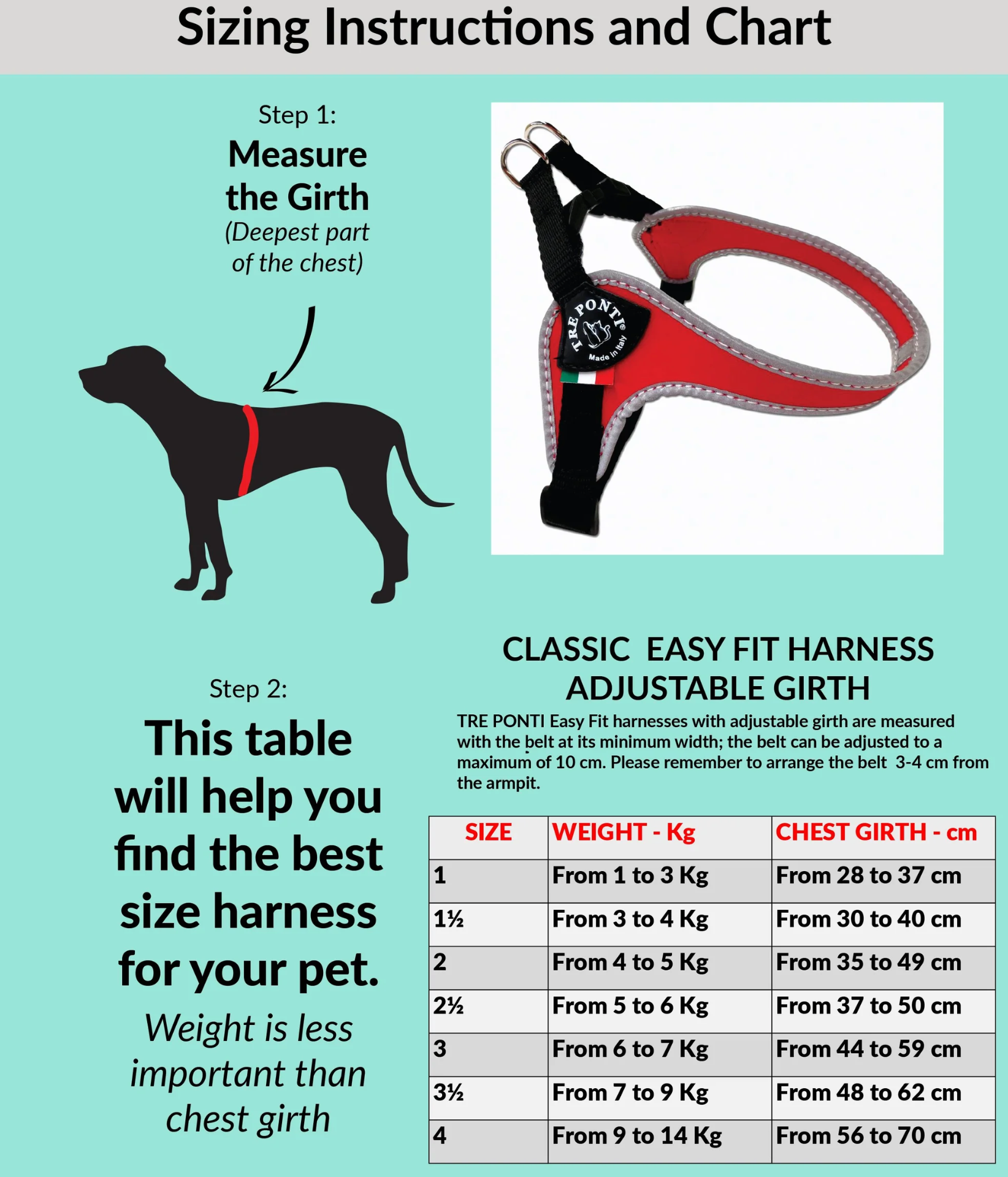 Harnais camouflage Tre Ponti Easy Fit avec circonférence réglable