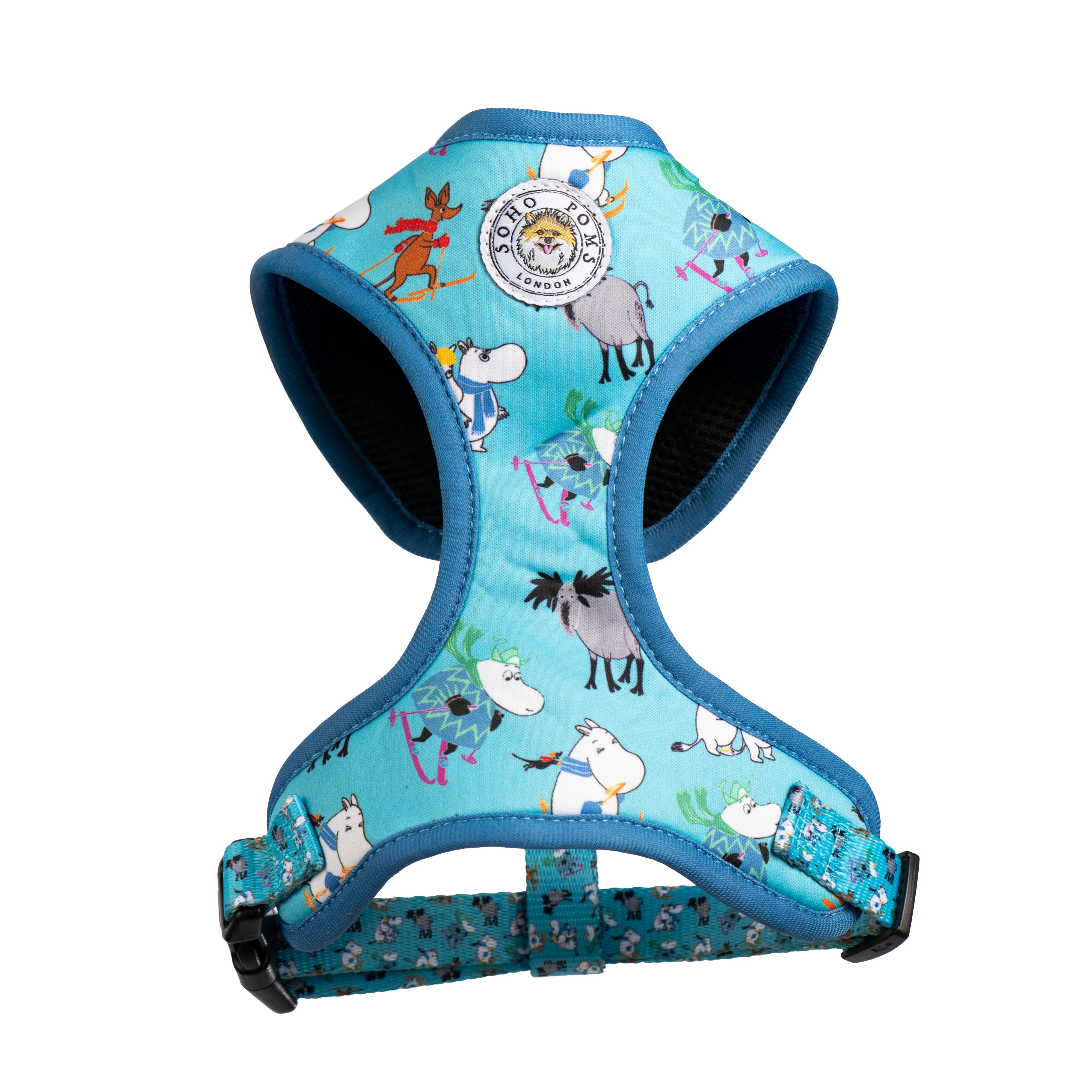 Moomins Blue Holiday Hundegeschirr mit Polsterung von Soho Poms