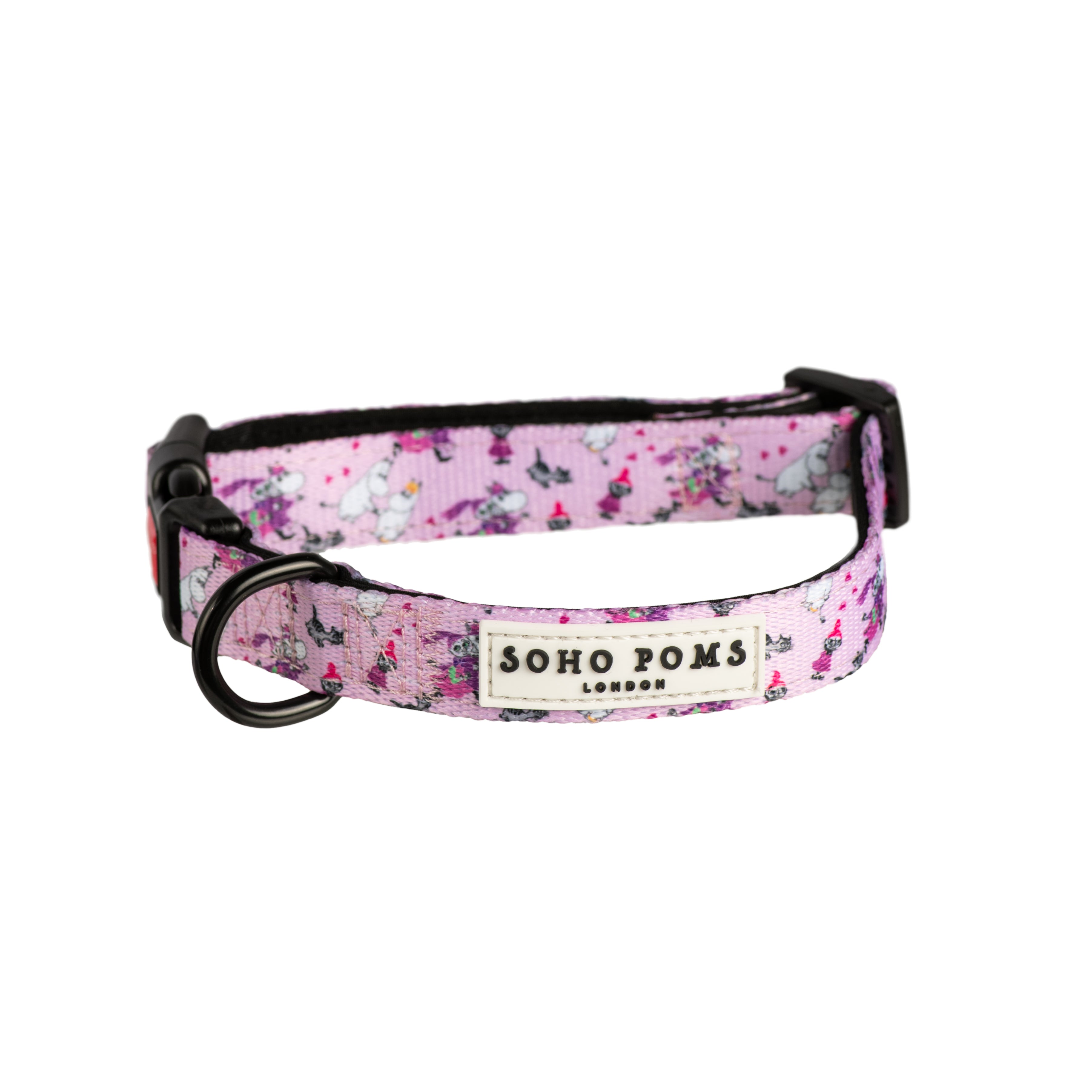 Moomins Pink Champagne Hundehalsband gepolstert von Soho Poms