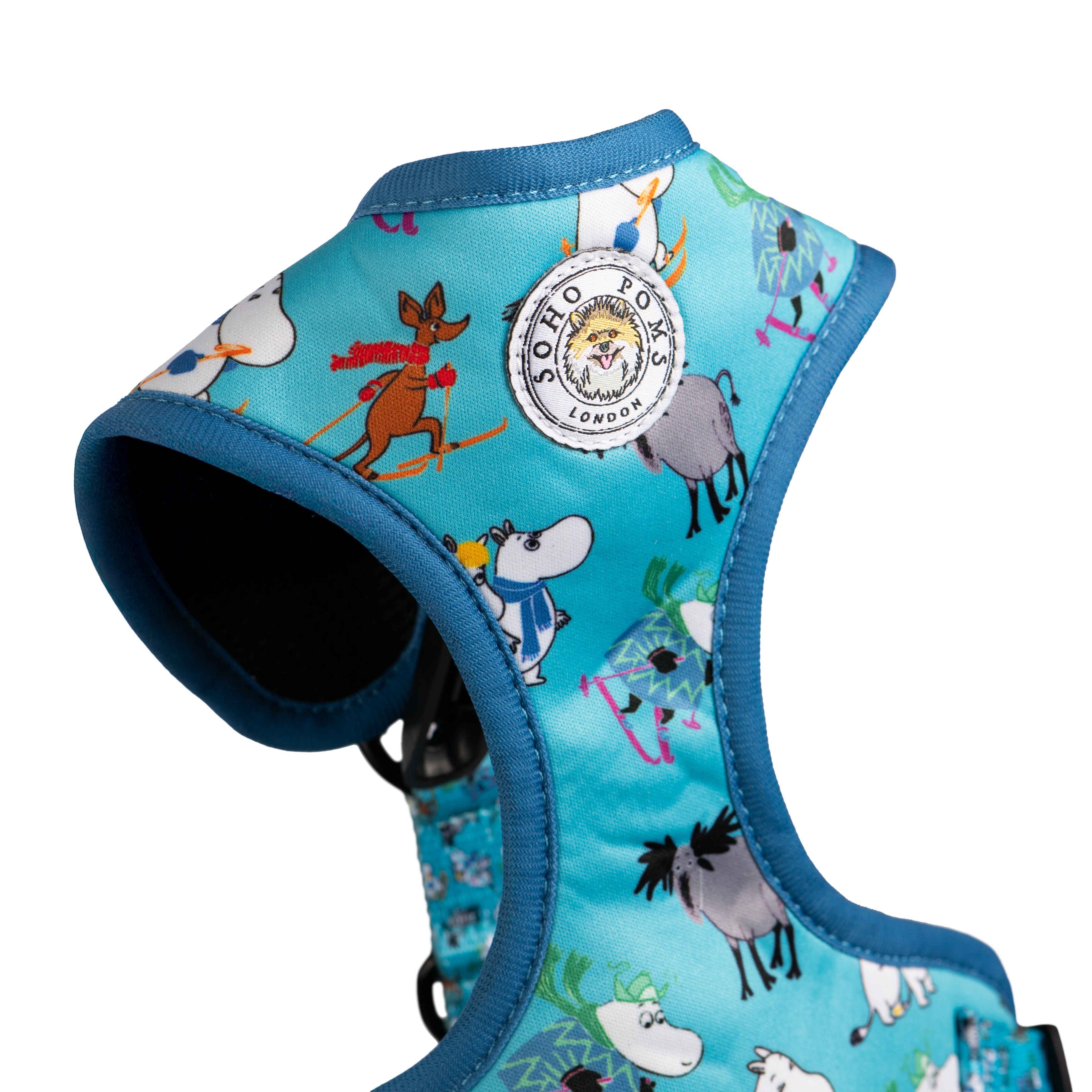 Moomins Blue Holiday Hundegeschirr mit Polsterung von Soho Poms