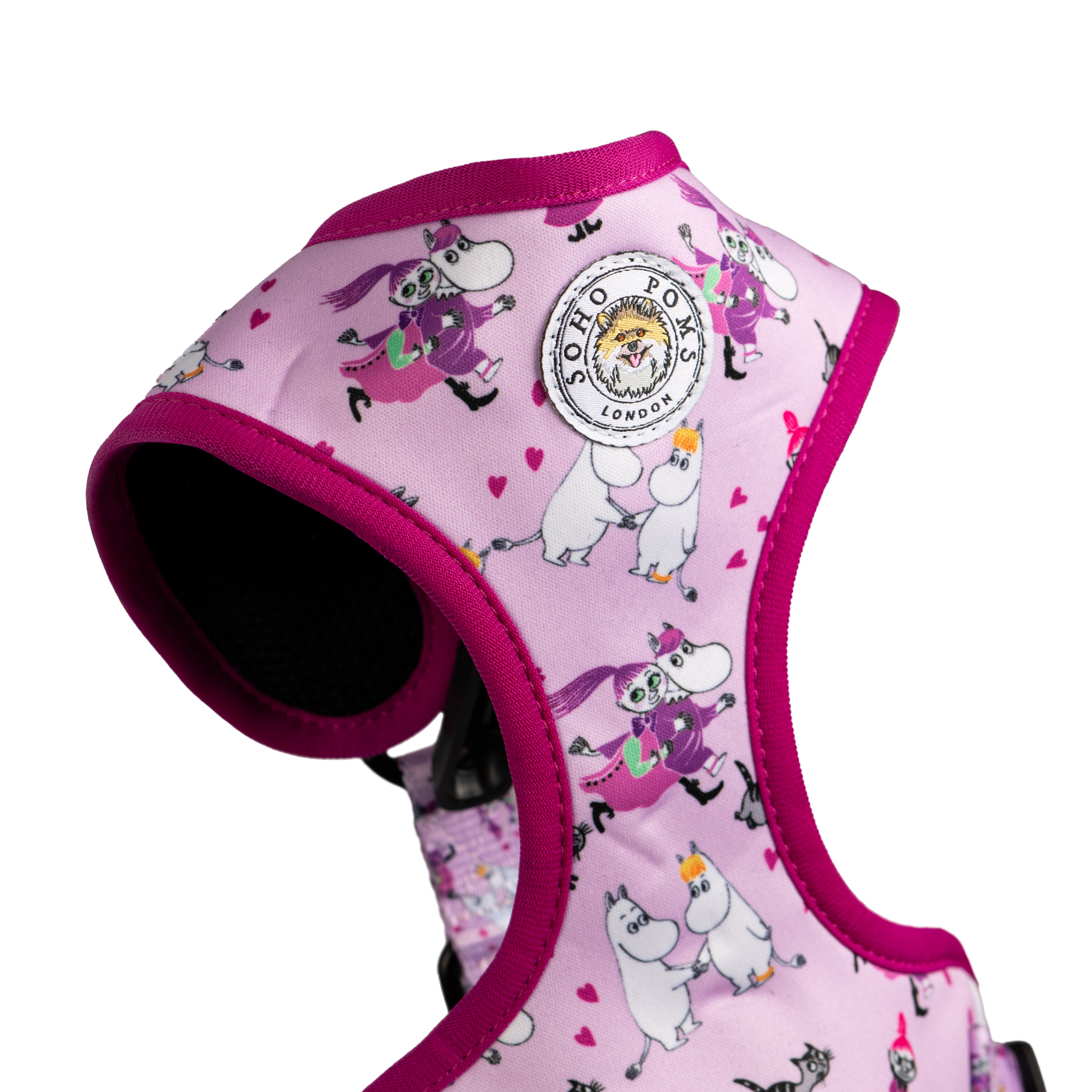 Moomins Pink Champagne Hundegeschirr mit Polsterung von Soho Poms