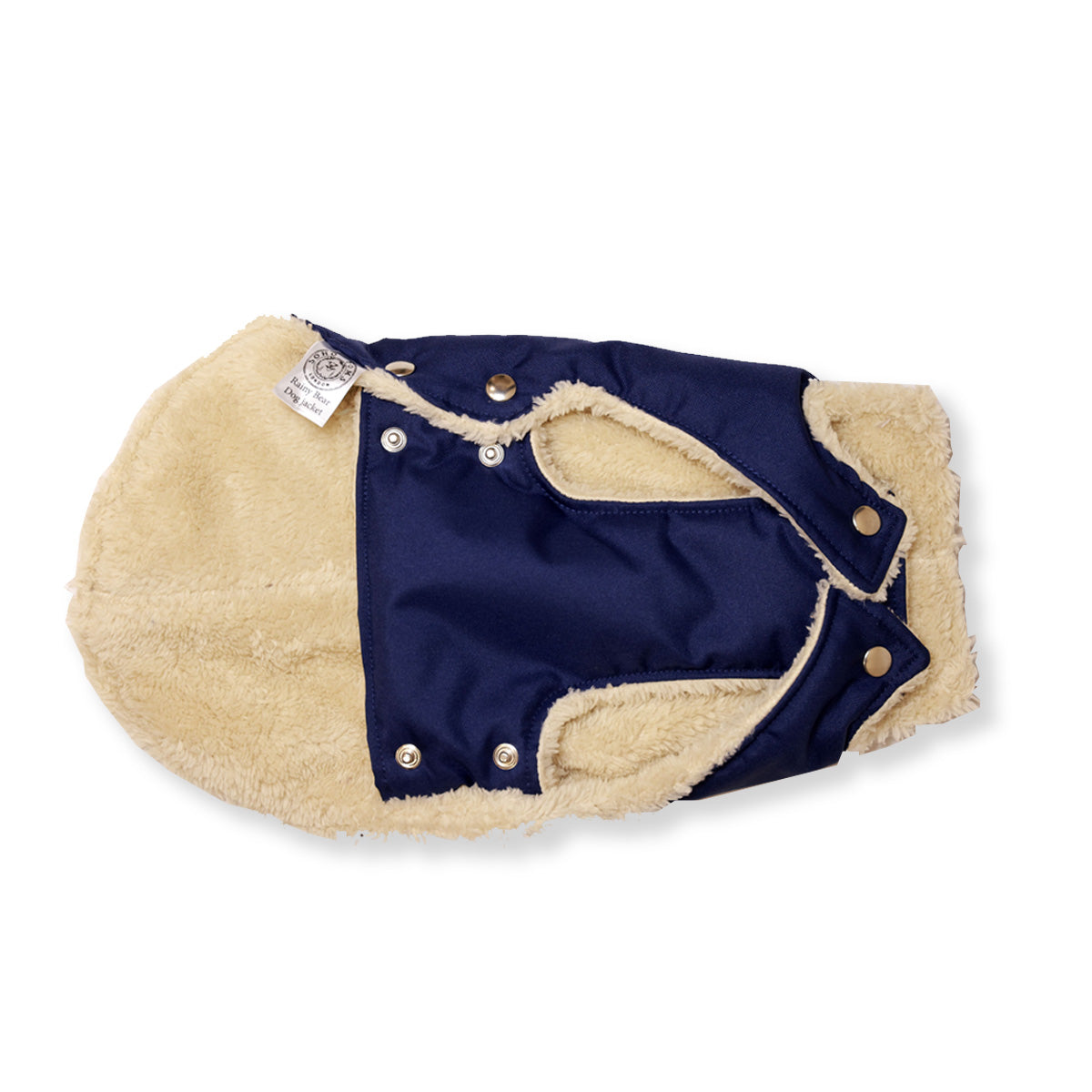 Soho Poms Teddy Bear Hundejacke wasserabweisend in Blau und Beige