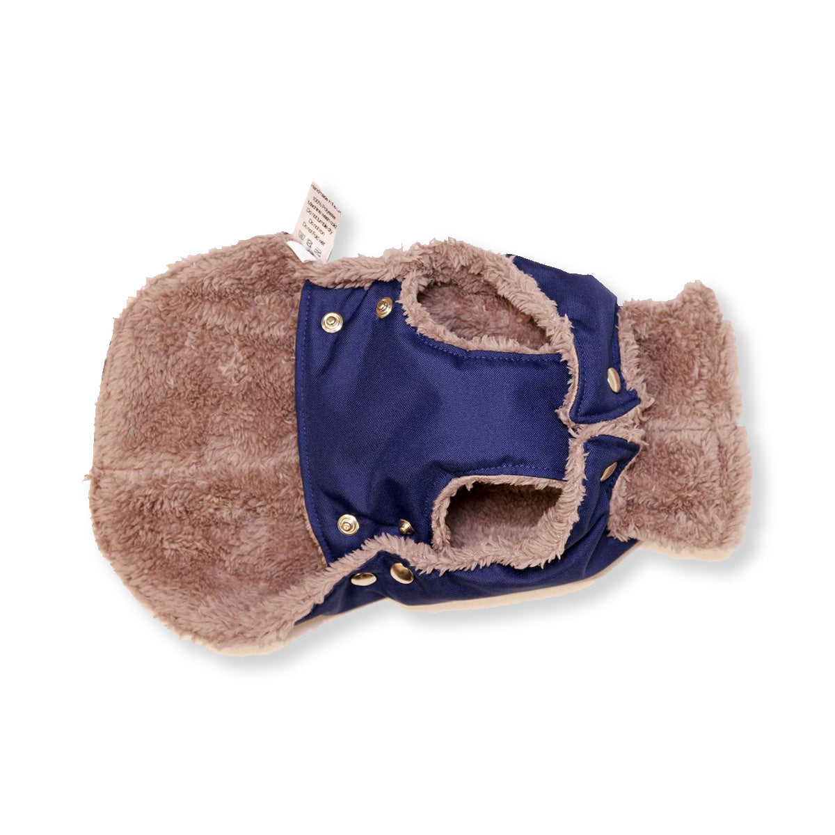 Soho Poms Teddy Bear Hundejacke wasserabweisend in Blau und Cappuccino