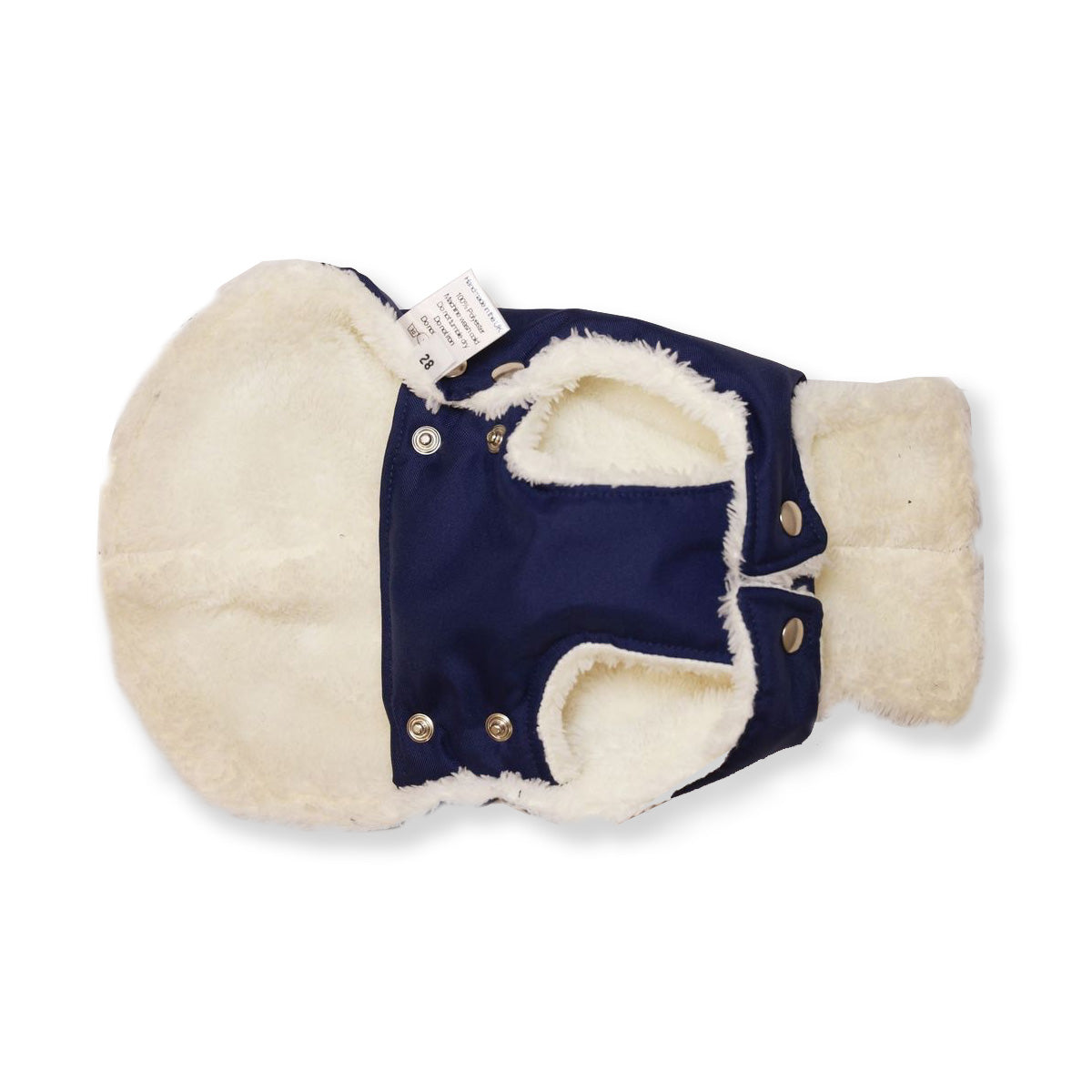 Soho Poms Teddy Bear Hundejacke wasserabweisend in Blau und Elfenbein