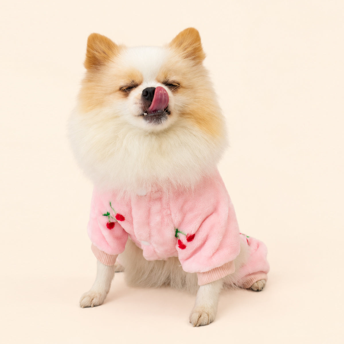 Pink Cherry | Dog Full Fleece Pyjamas