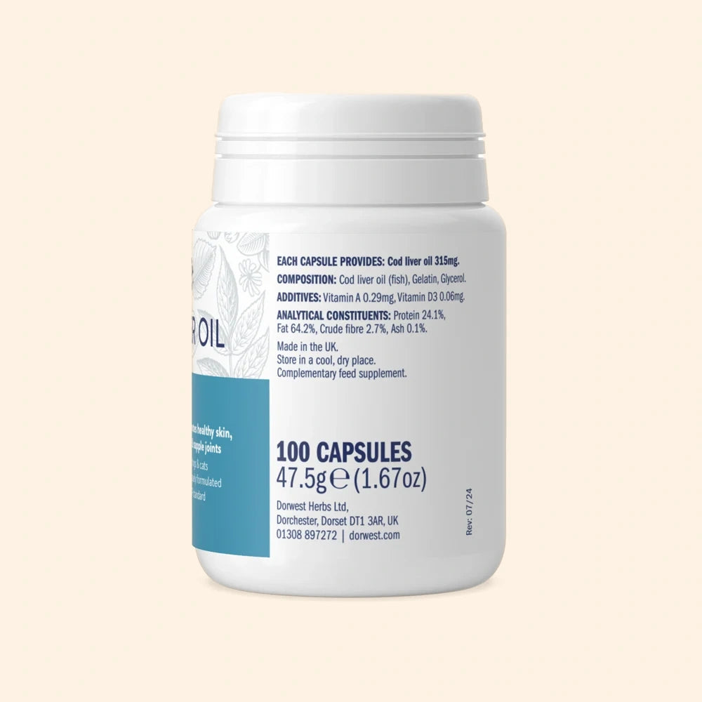 Dorwest Cod Liver Oil Capsules For Dogs And Cats