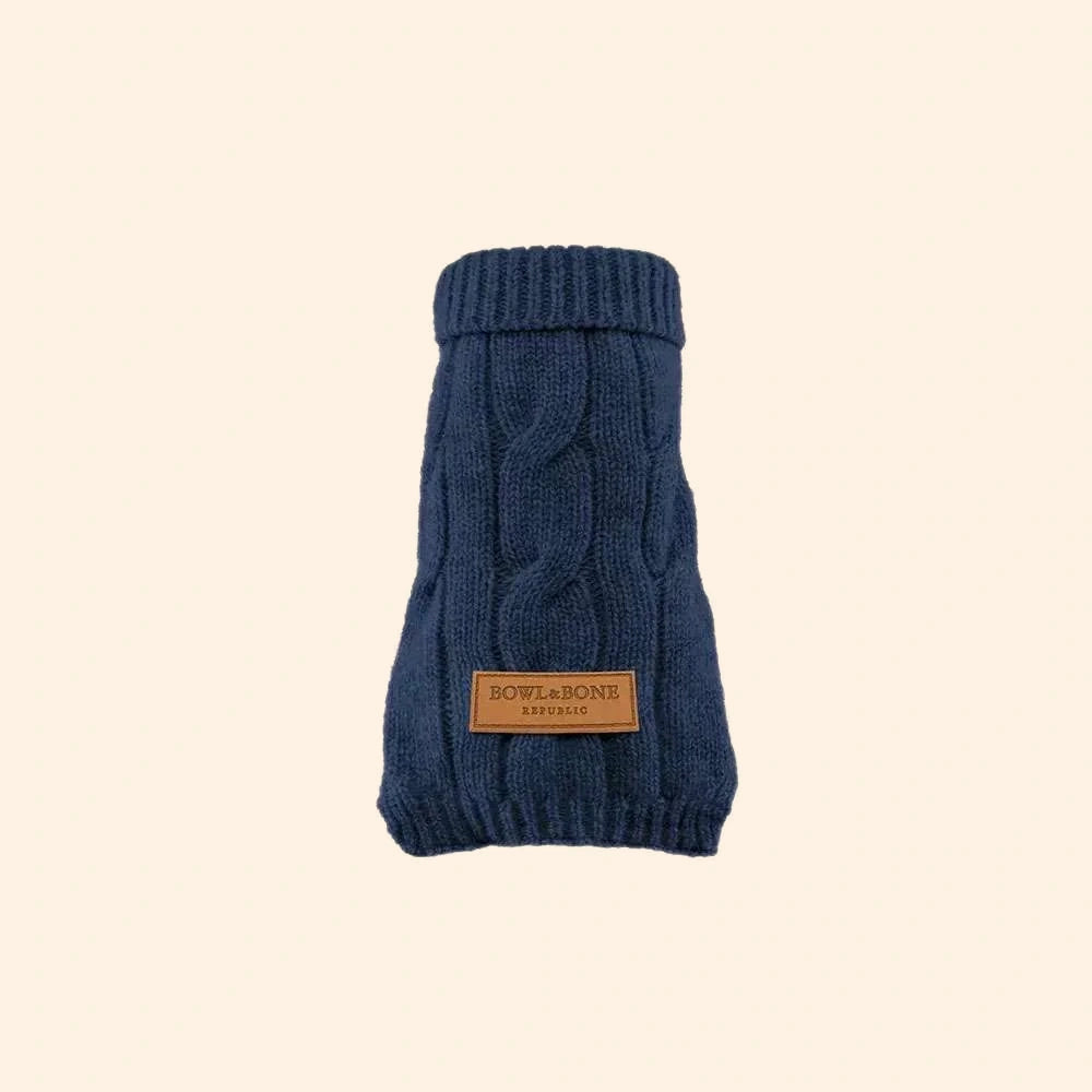 Pull pour chien ASPEN bleu marine de Bowl & Bone