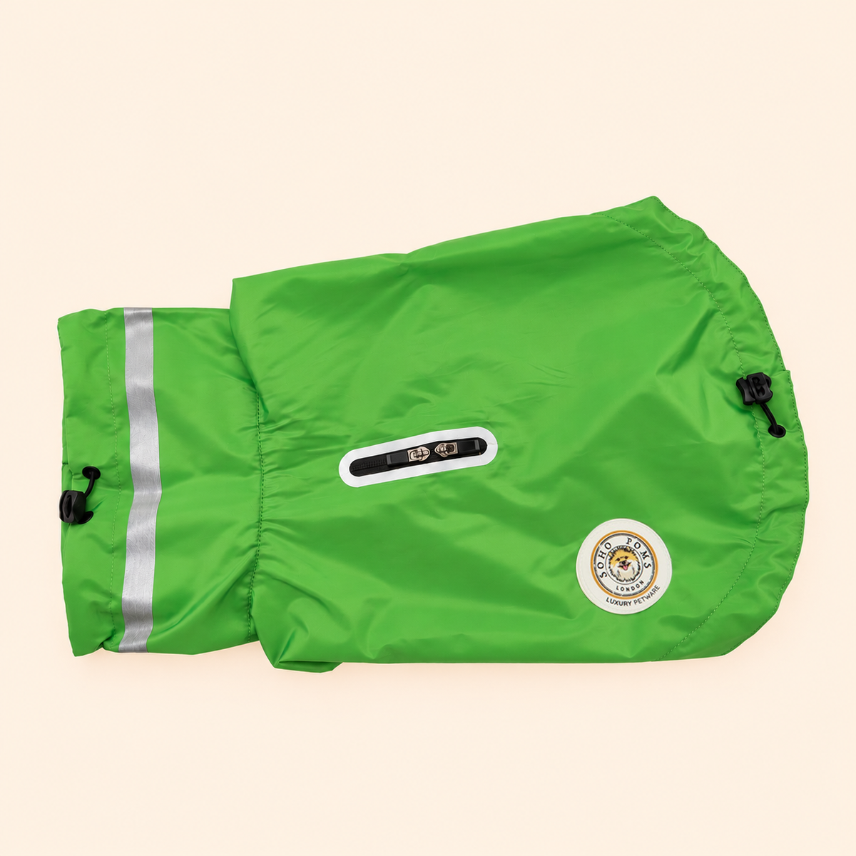 Soho Poms Lightweight Waterproof Rain Jacket - Lime Green