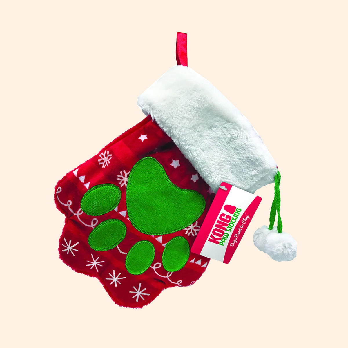 Red KONG Holiday Stocking Paw - Large