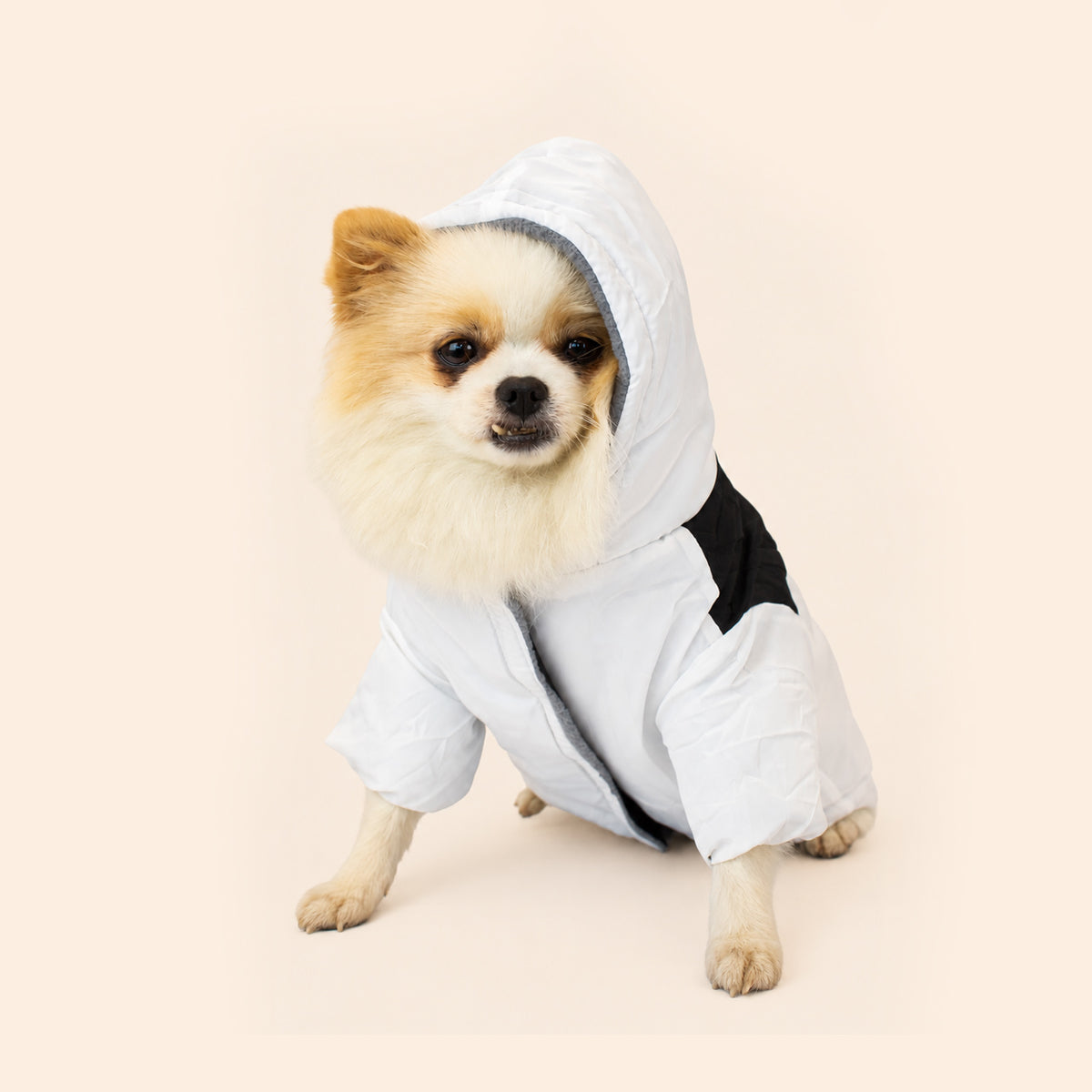 Soho Poms Waterproof White Padded Jacket