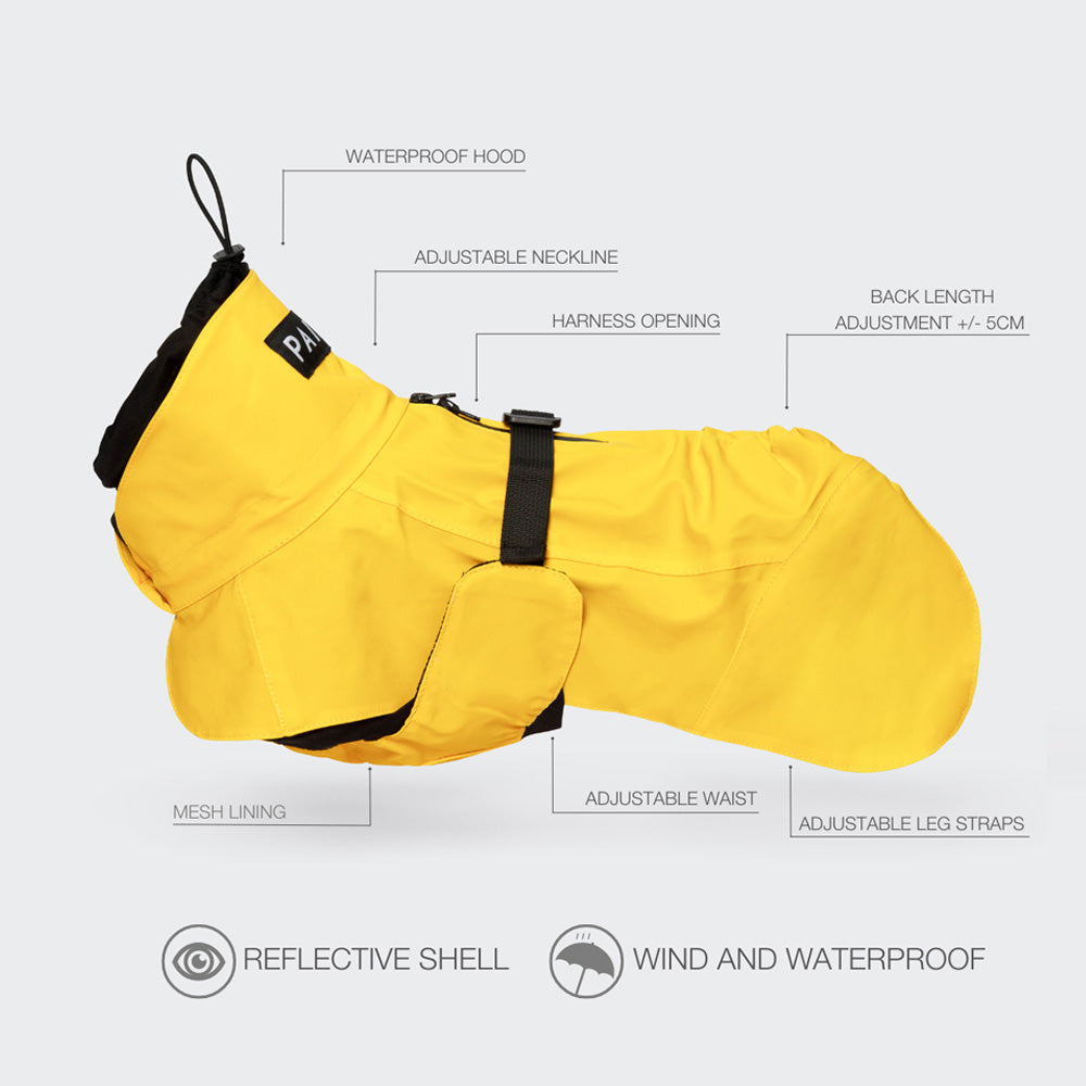 PAIKKA High Visibility Dog Lite Raincoat - Yellow