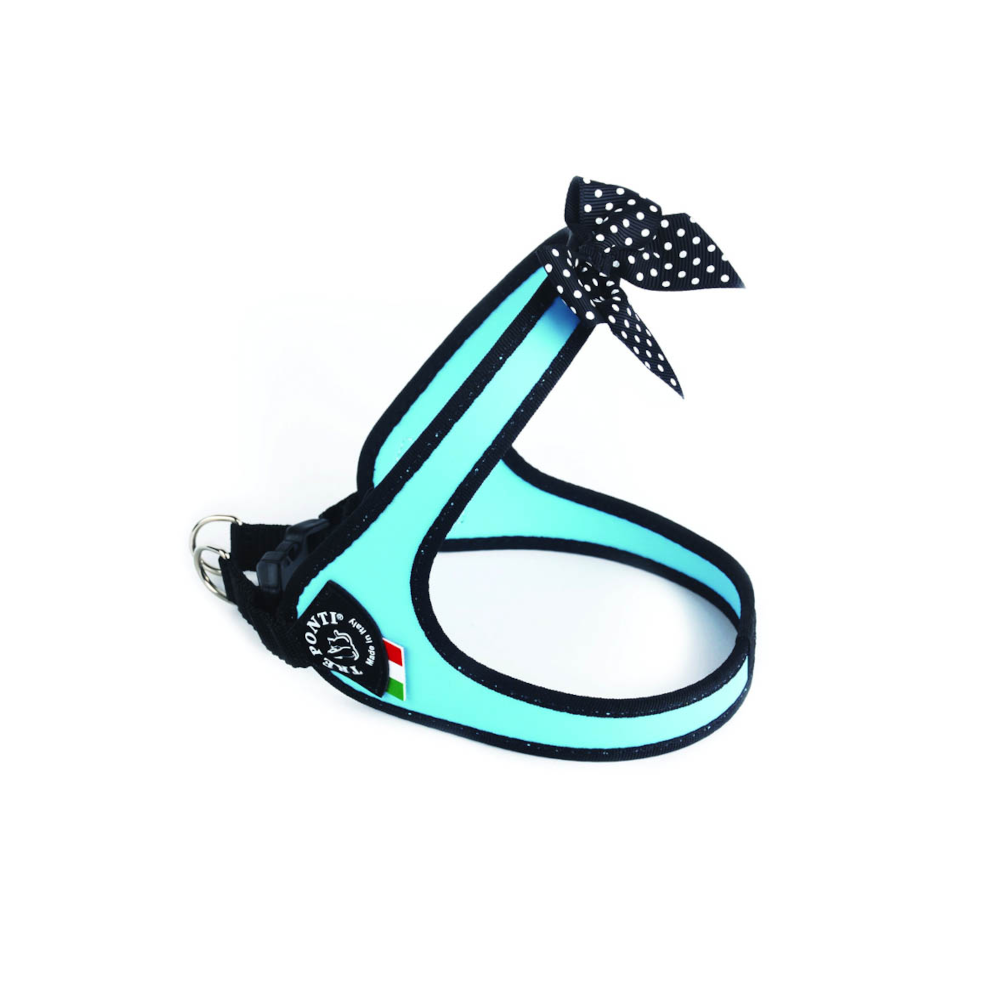 Tre Ponti Easy Fit Fashion Light Blue Harness with Polka Dot Bow