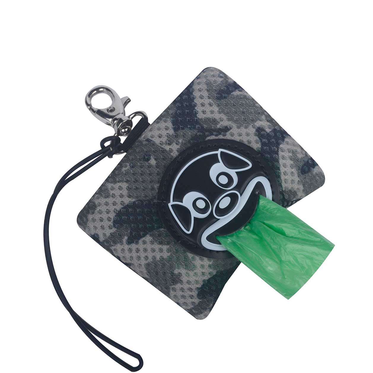 Tre Ponti Mesh Smiley Dog Poo Bag Dispenser Grey Camo