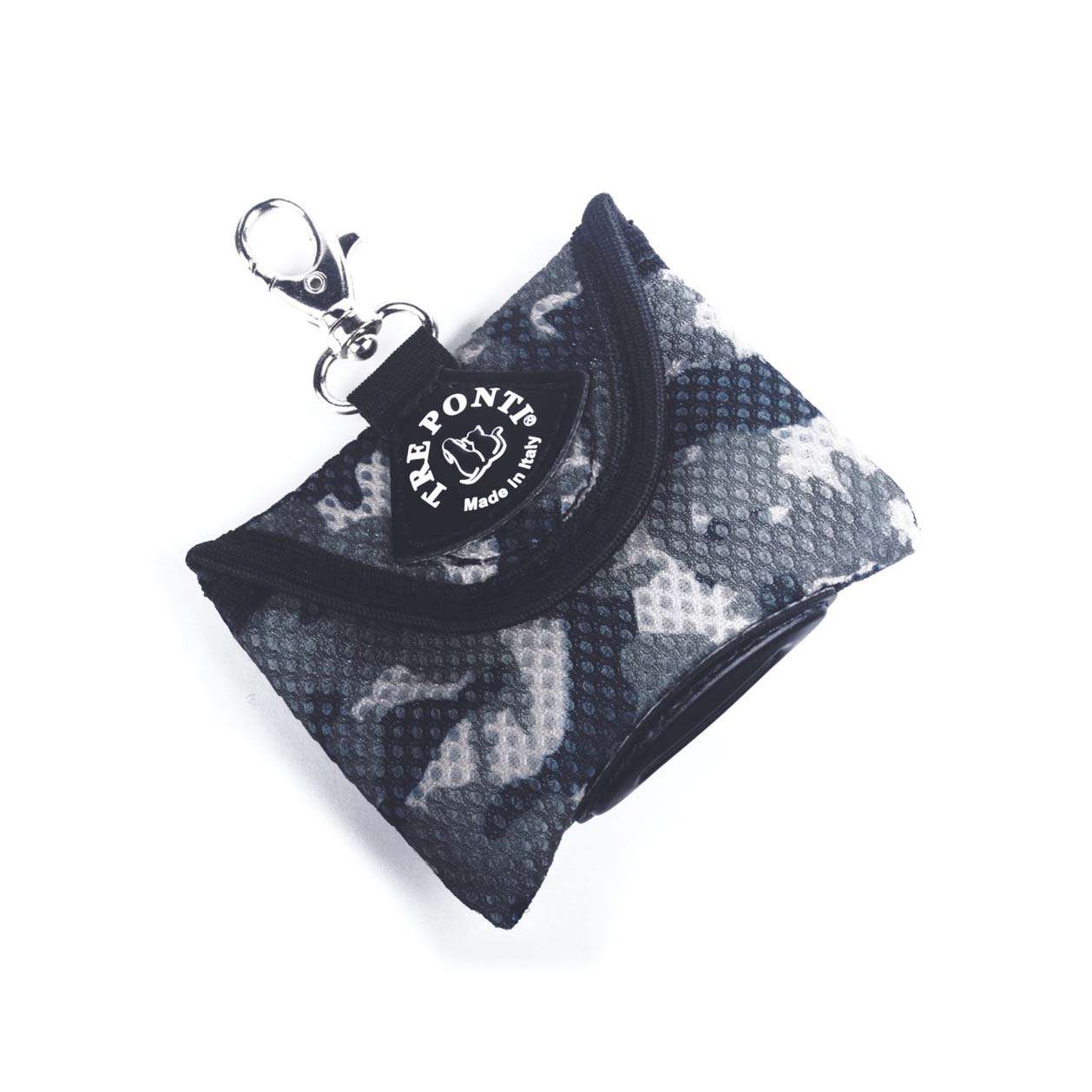 Tre Ponti Distributeur de sacs à crottes en maille camouflage gris