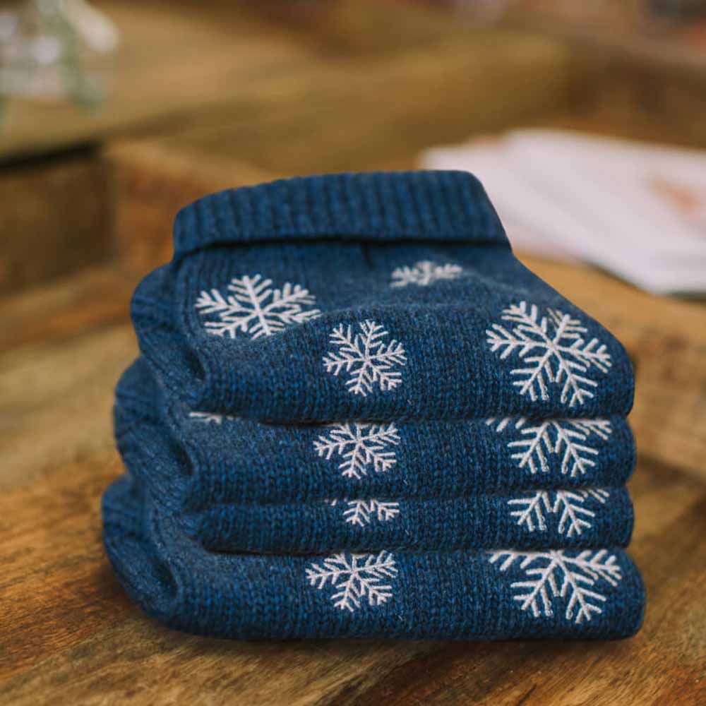 SNOWFLAKE Hundepullover in Dunkelblau von Bowl & Bone