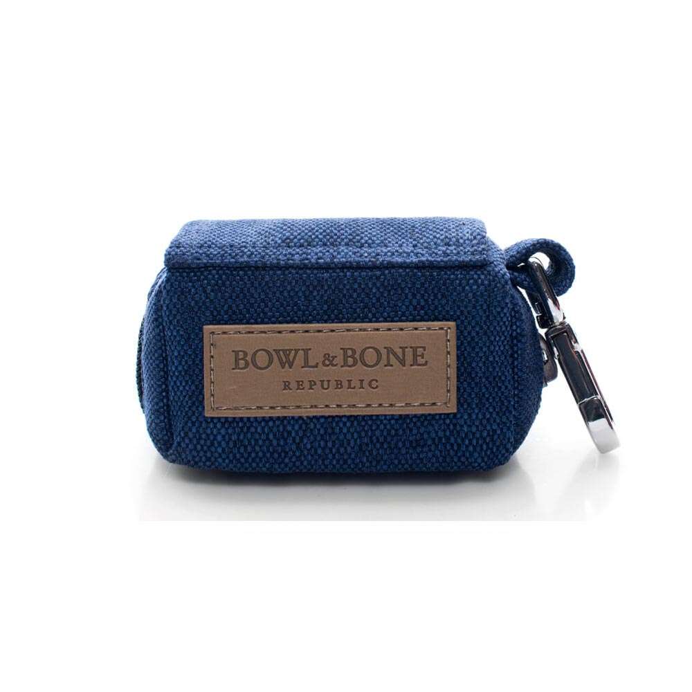 Navy MINI Dog Waste Bag Holder from Bowl & Bone