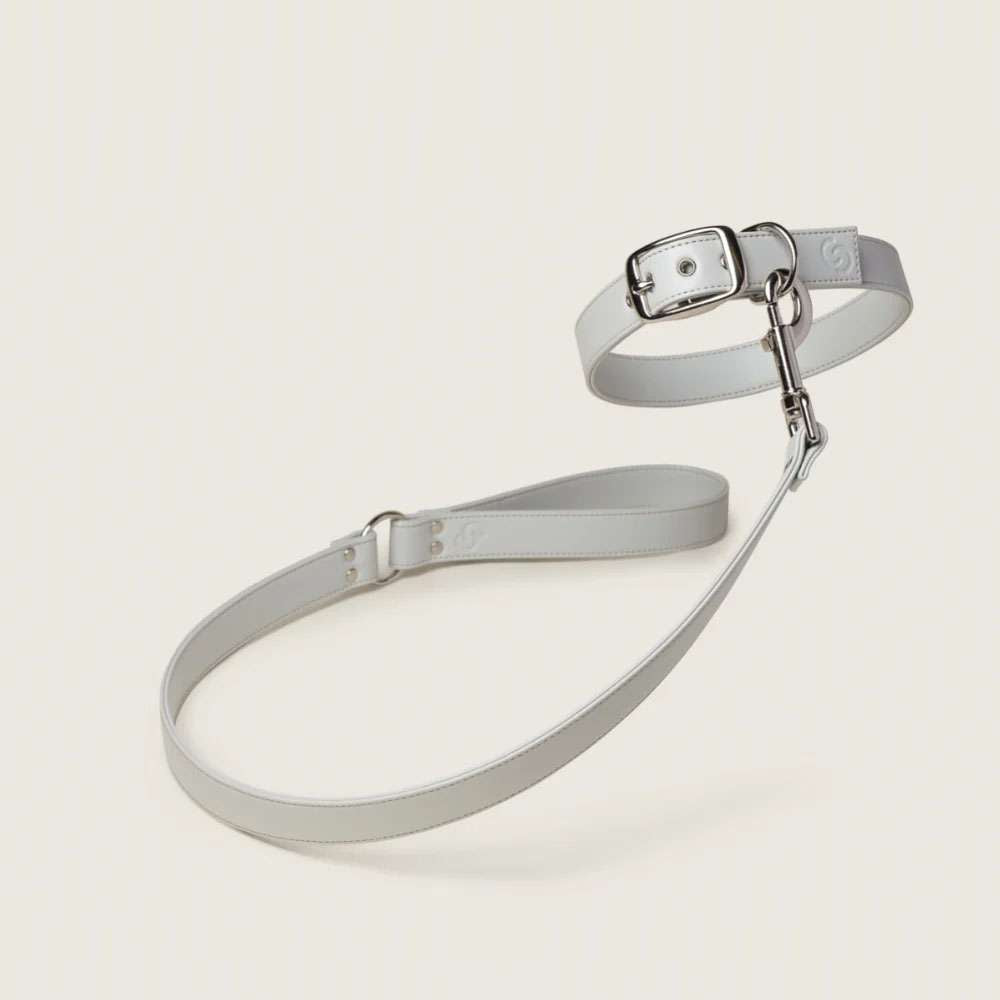 Ice Blue Vegan Apple Leather Original Dog Lead