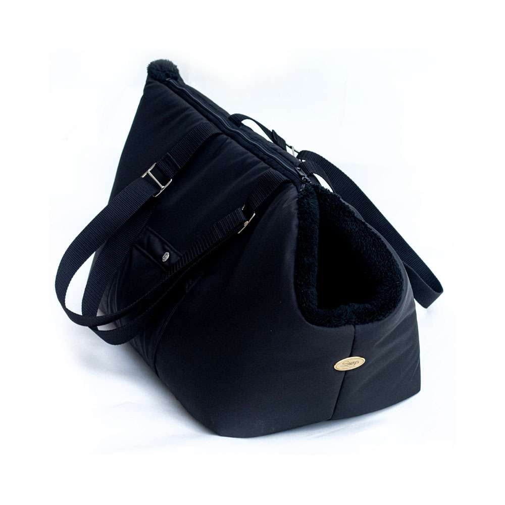 Suzy's Fashion Rainy Bear Sac de transport pour chien noir avec fermeture éclair