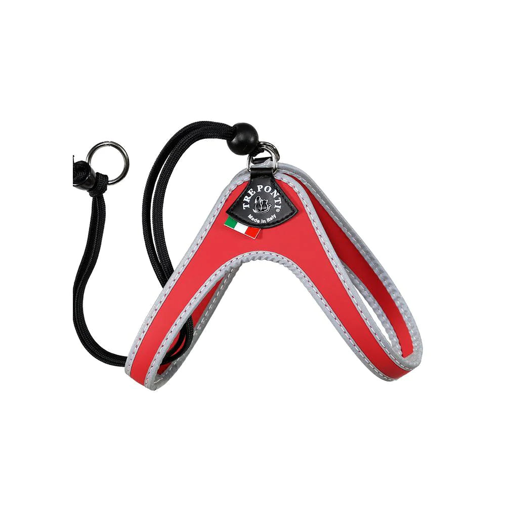 Tre Ponti  Easy Fit Liberta Red Harness with No Escape Adjustable Closure