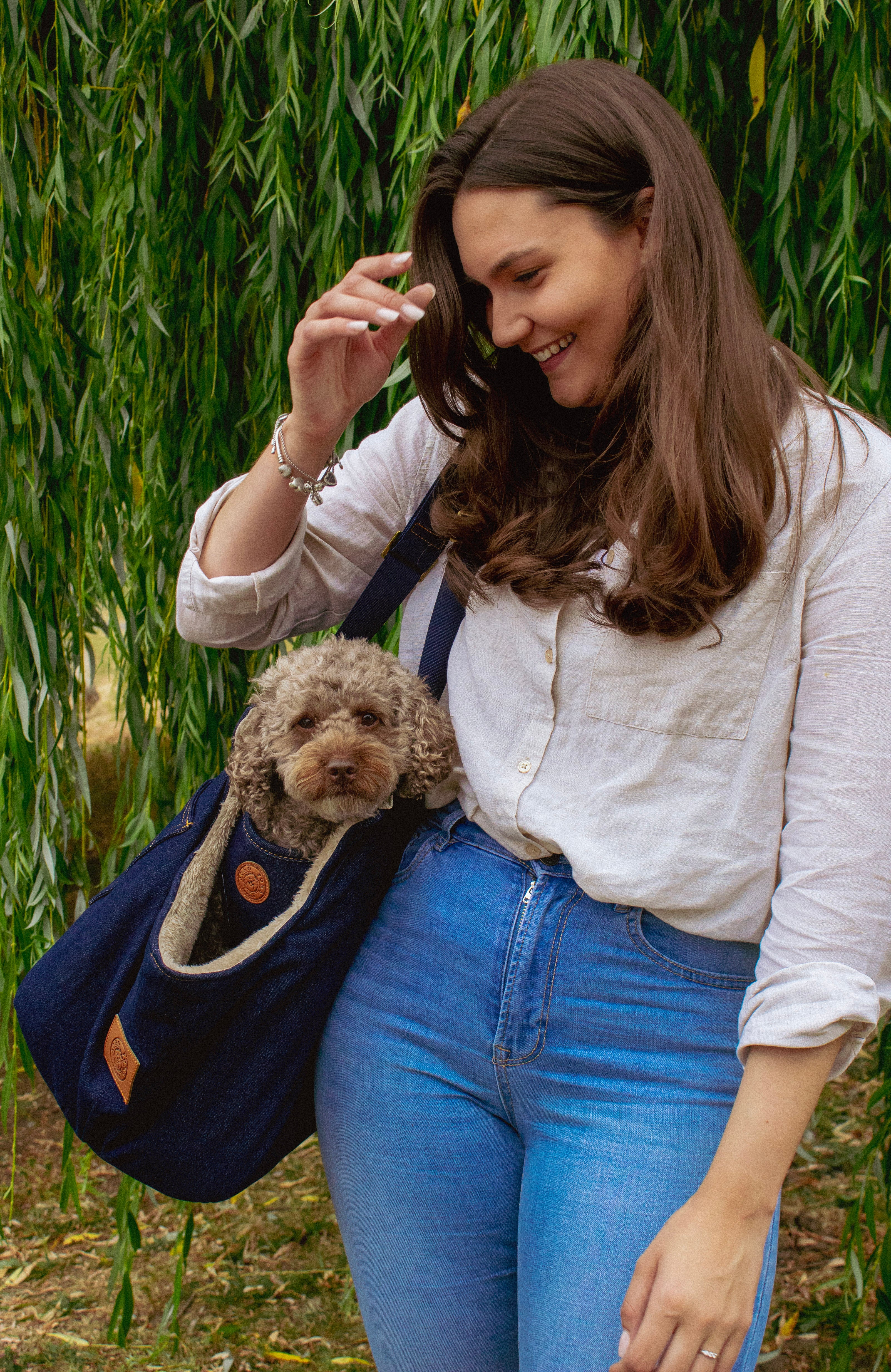 Soho Poms Luxury Frith Denim Dog Carrier - Urban Edge