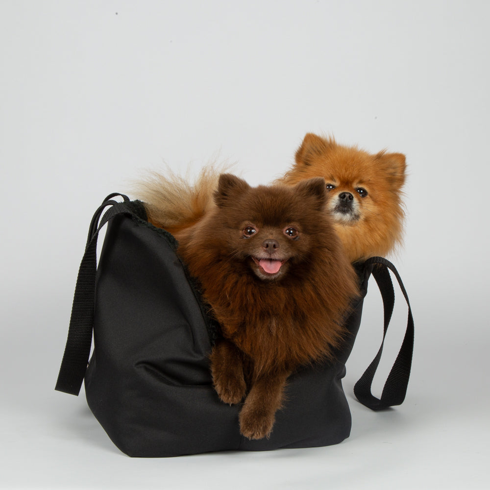 Dog Carrier Bag Rainy Bear Black by SohoPoms