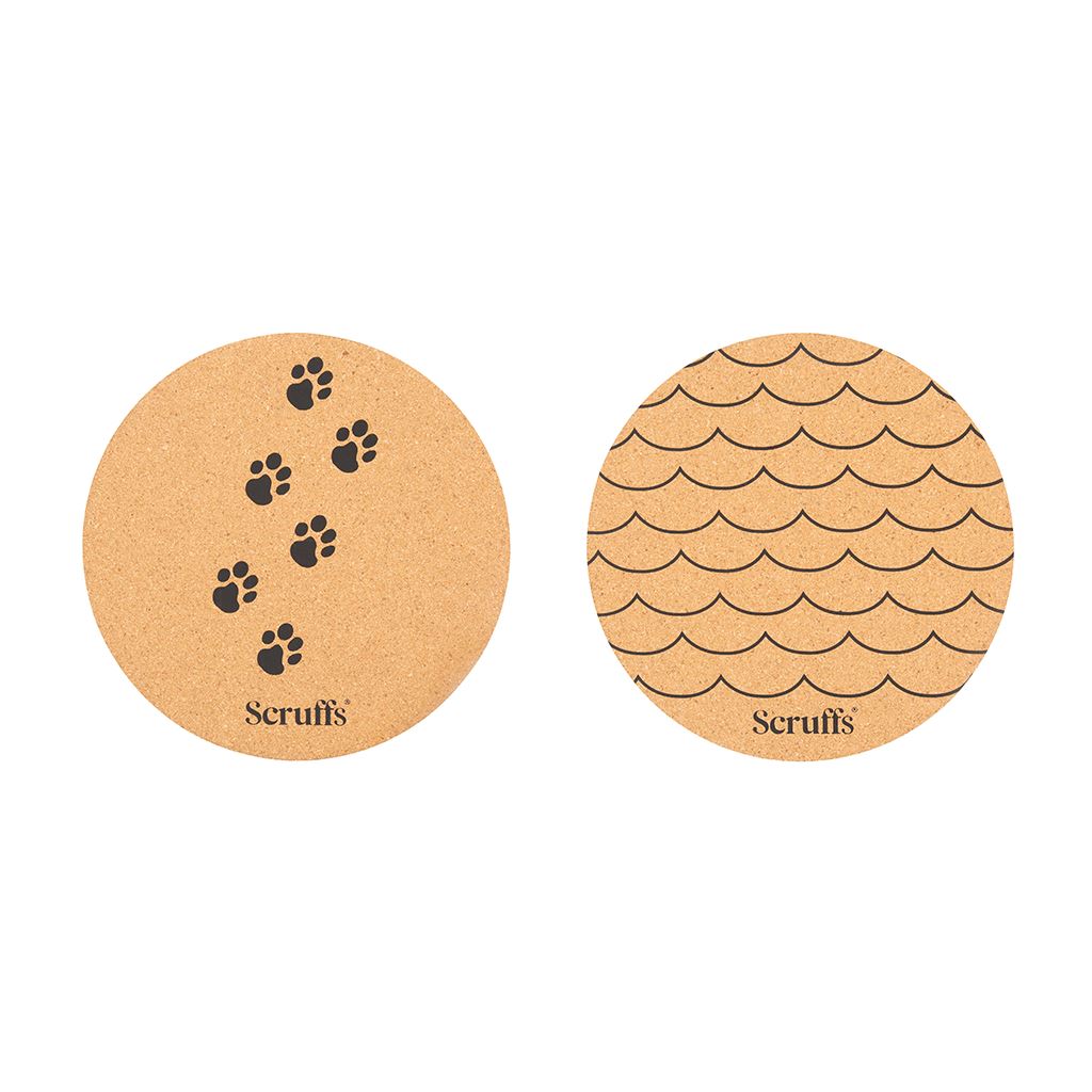 Set of 2 Cork Pet Placemats - 25cm - Wave & Paw