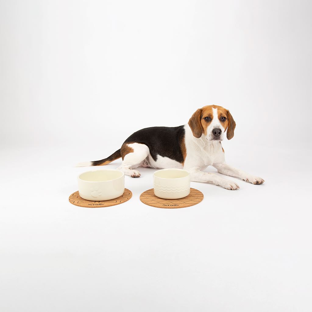 Scruffs 25cm Set of 2 Cork Pet Placemats -  Wave & Bone