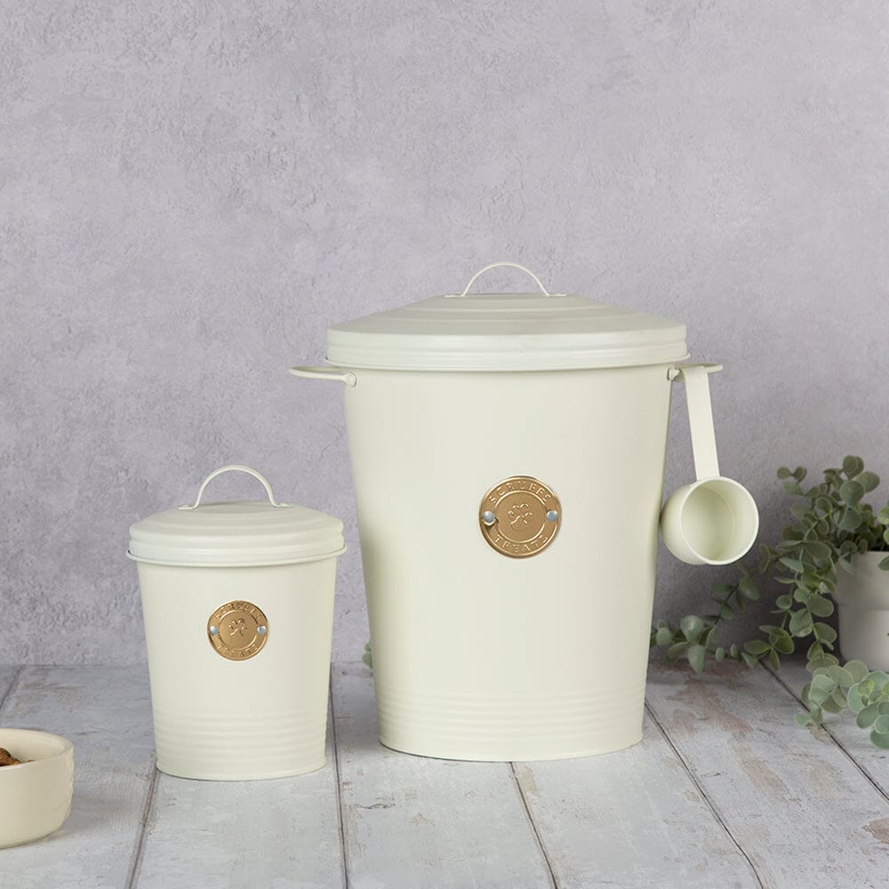Cantina Steel Storage Pet Food & Treat Canister Set - Cream