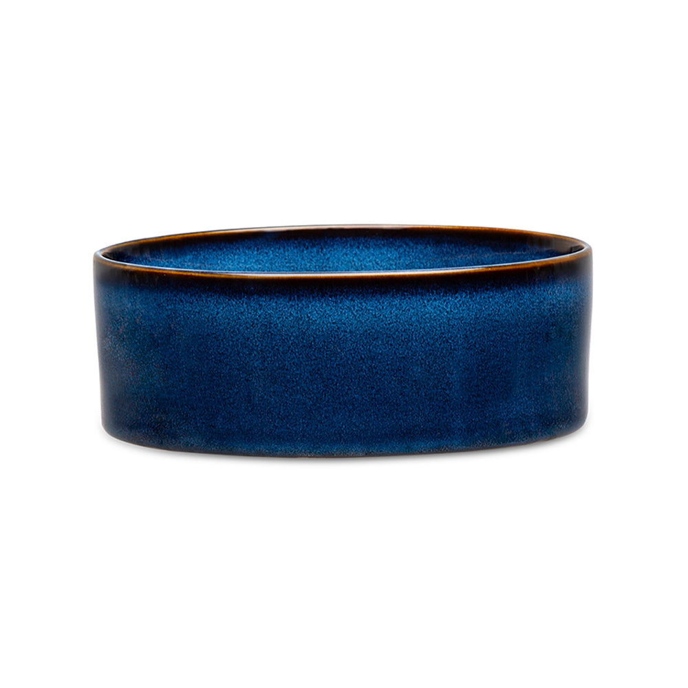 Reactive Glaze Dog Food Bowl - Midnight Blue