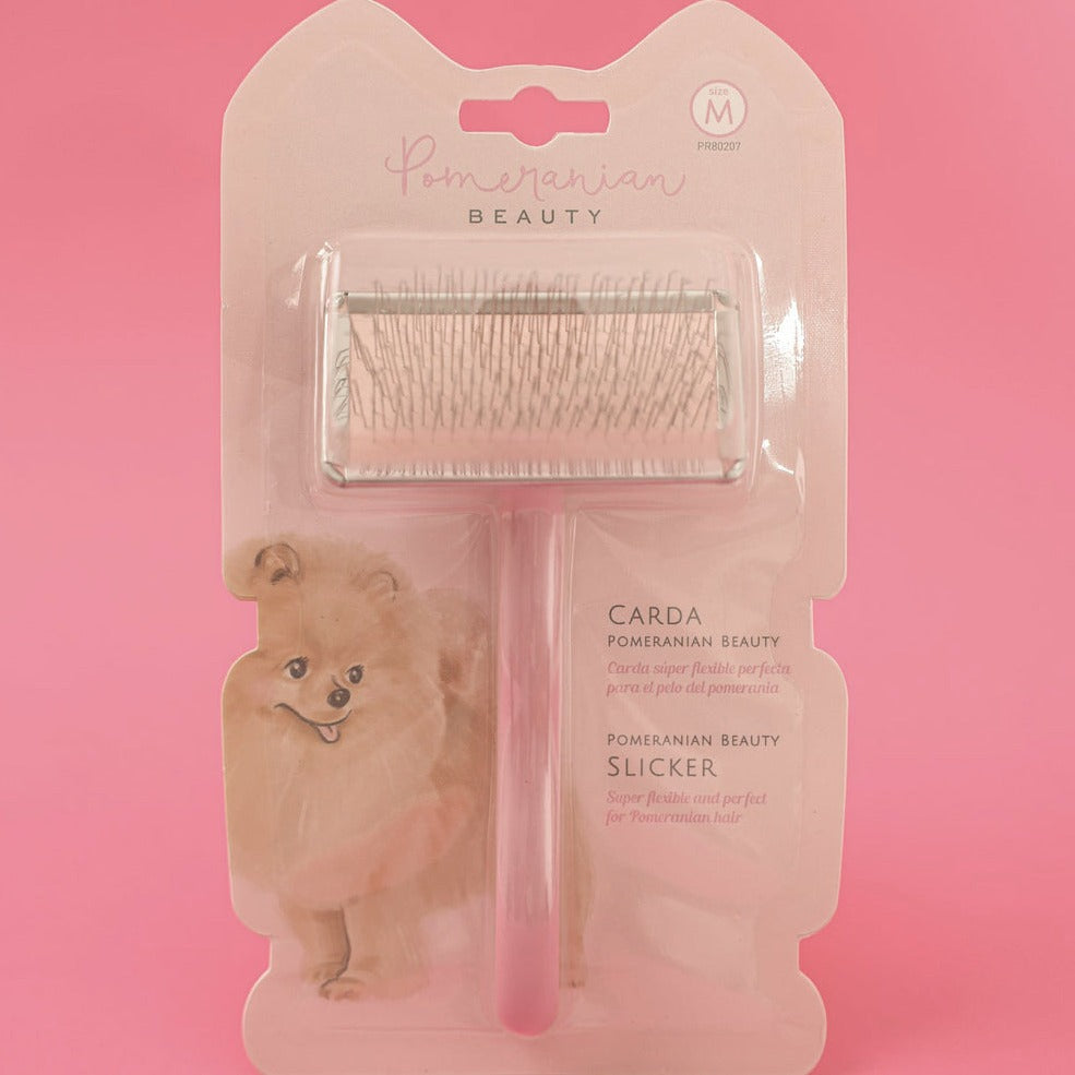 Carding Brush for Pomeranian by Pom Beauty