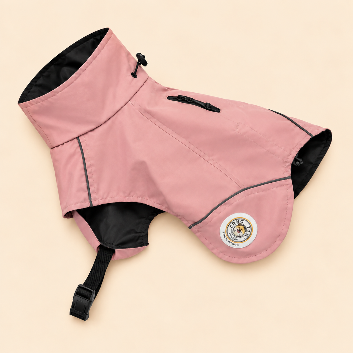 Soho Poms Waterproof Rain Jacket - Soft Pink