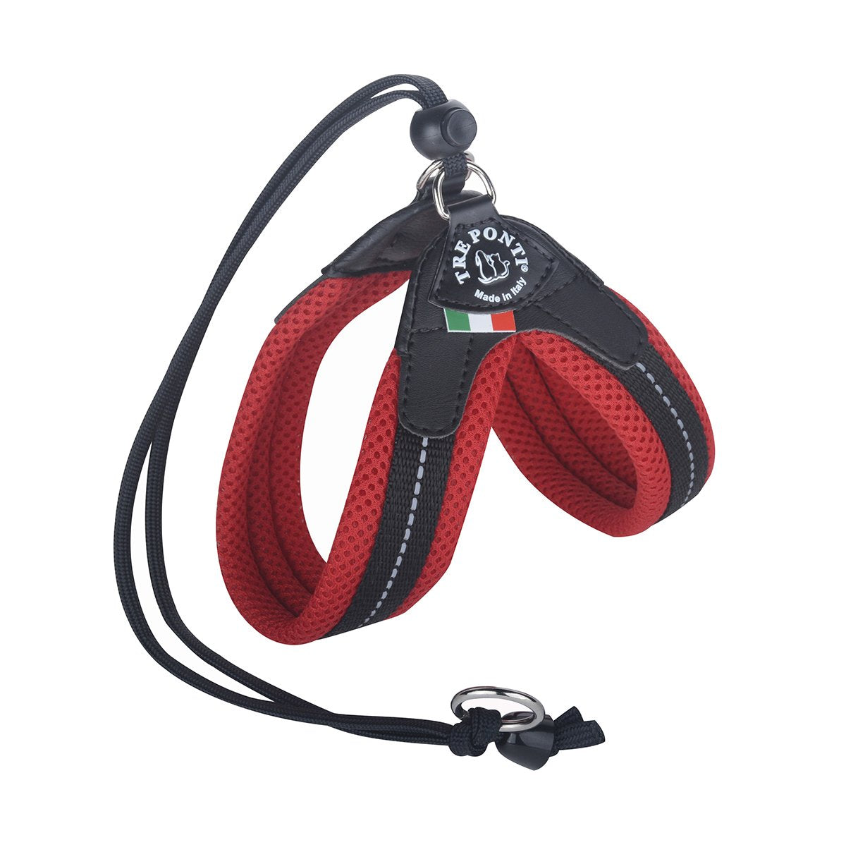 Tre Ponti Easy Fit Liberta Red Mesh Harness with No Escape Adjustable Closure