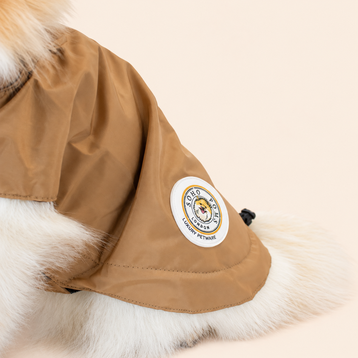 Soho Poms Lightweight Waterproof Rain Jacket - Sand