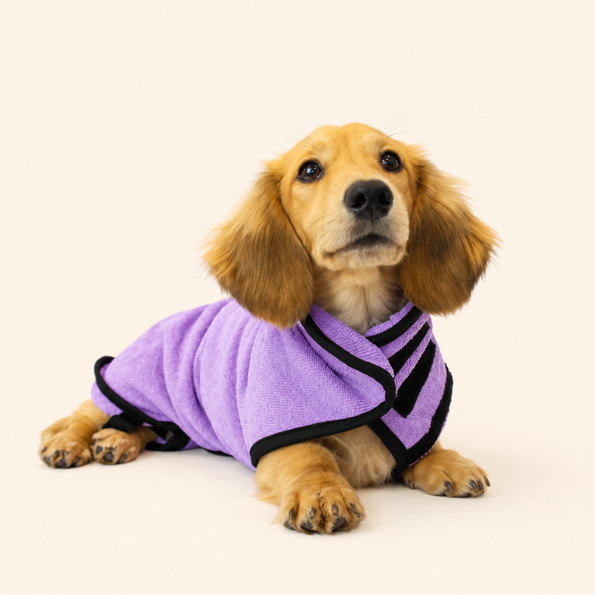 Soho Poms Wraparound Pet Bath Towel - Purple
