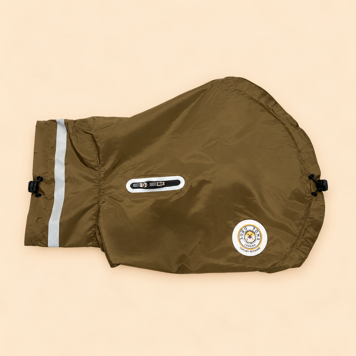 Soho Poms Lightweight Waterproof Rain Jacket - Khaki Green