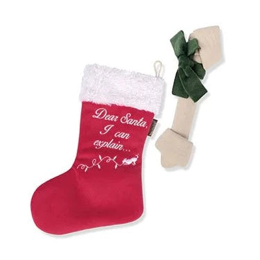 Merry Woofmas Good Dog Stocking & Bone 2 Piece Set