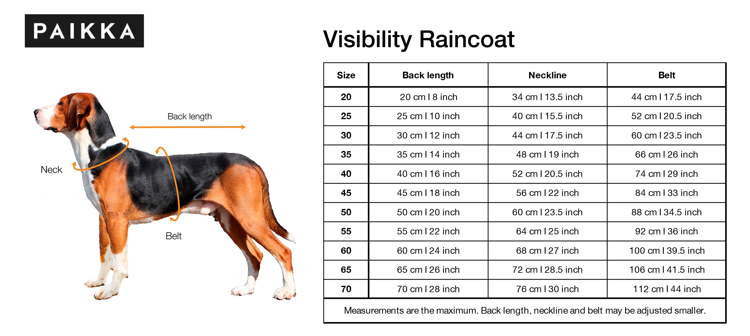 PAIKKA Dog Recovery Raincoat - Orange