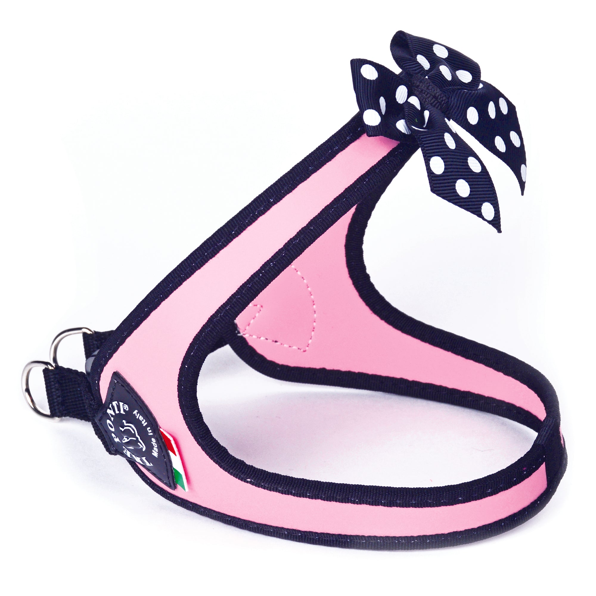 Tre Ponti Easy Fit Fashion Pink Harness with Polka Dot Bow