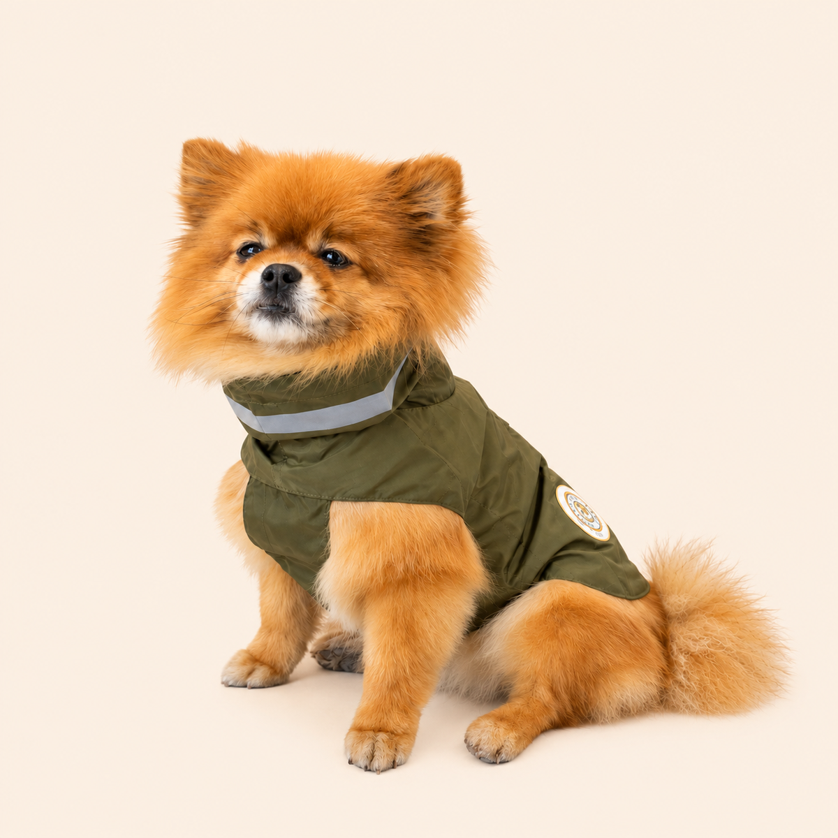 Soho Poms Lightweight Waterproof Rain Jacket - Khaki Green